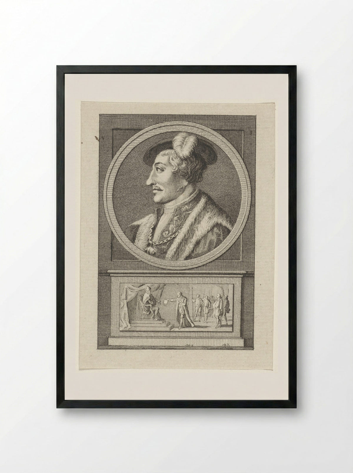 Portrait of an Unknown Man - Reinier Vinkeles - Framed Print Black