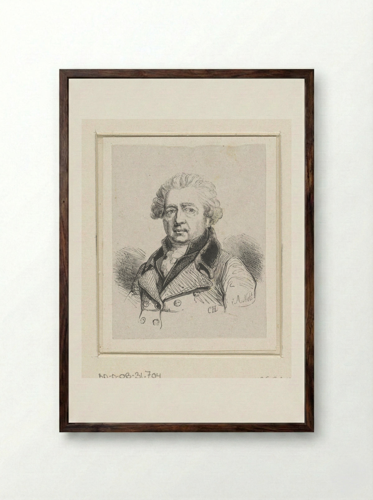 Portrait of an Unknown Prelate - Willem Jacob Herreyns - Framed Print Dark Wood