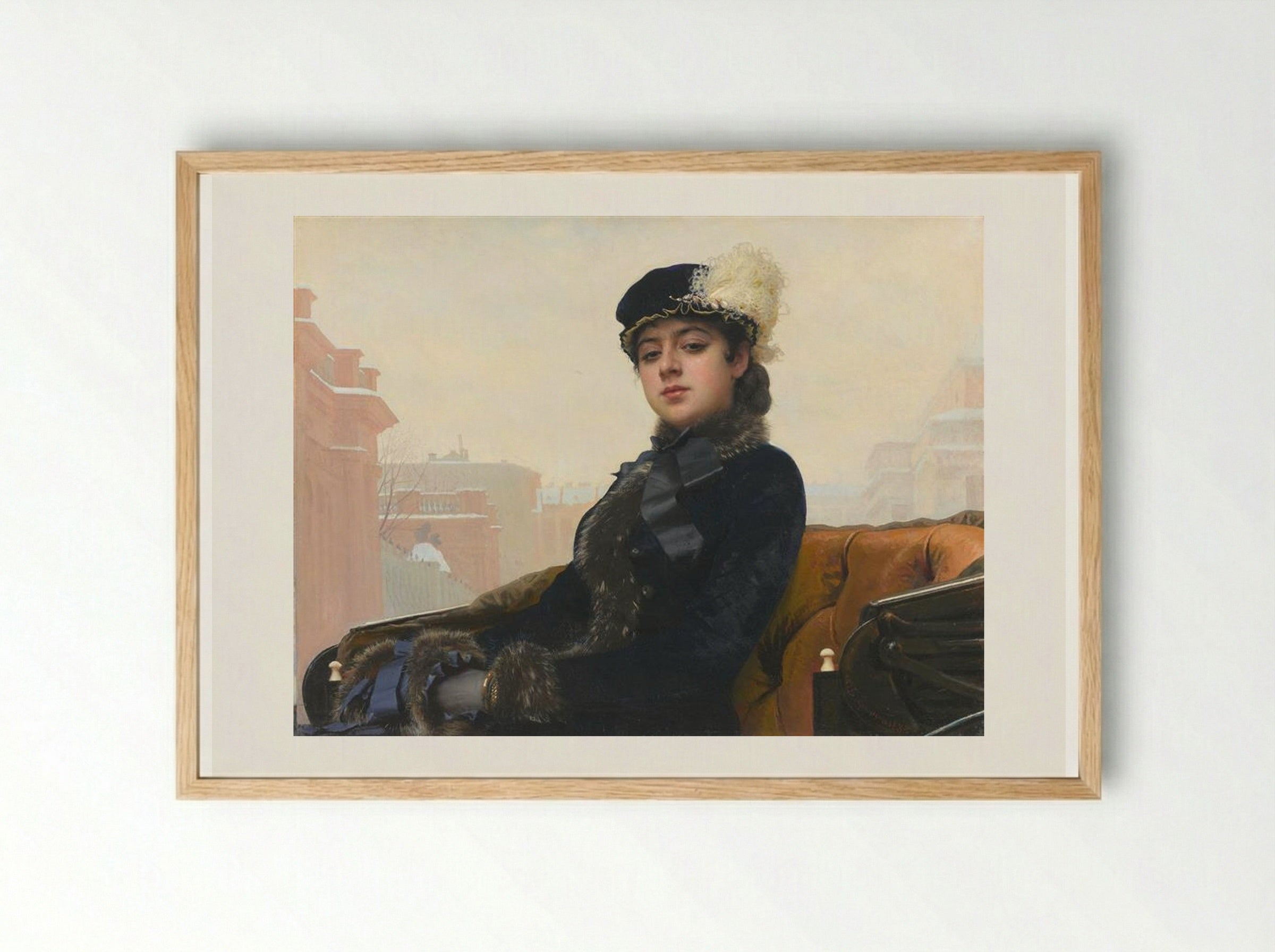 Portrait of an Unknown Woman - Ivan Kramskoy - Framed Print Wood
