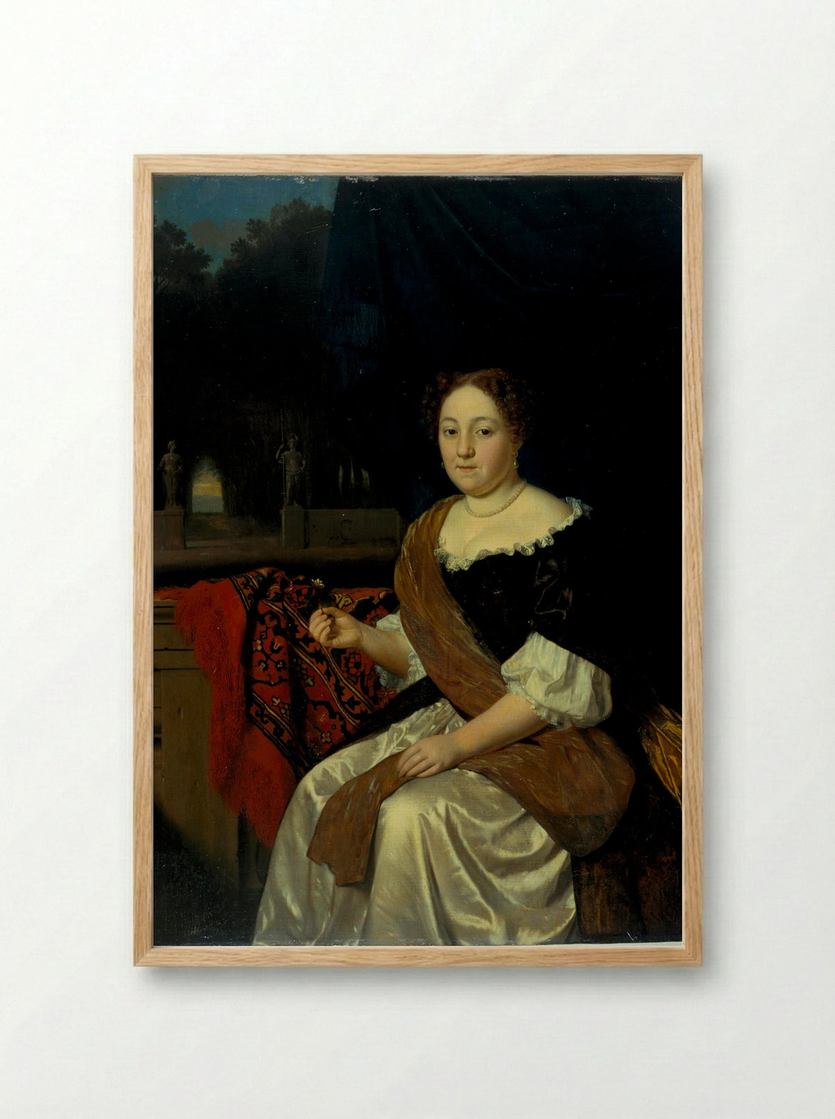 Portrait of an Unknown Woman - Pieter Cornelisz. van Slingelandt - Framed Print Wood