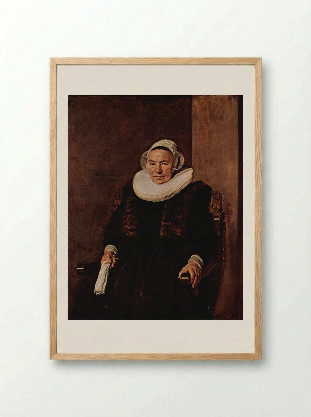 Portrait of an Unknown Woman - Frans Hals - Framed Print Wood