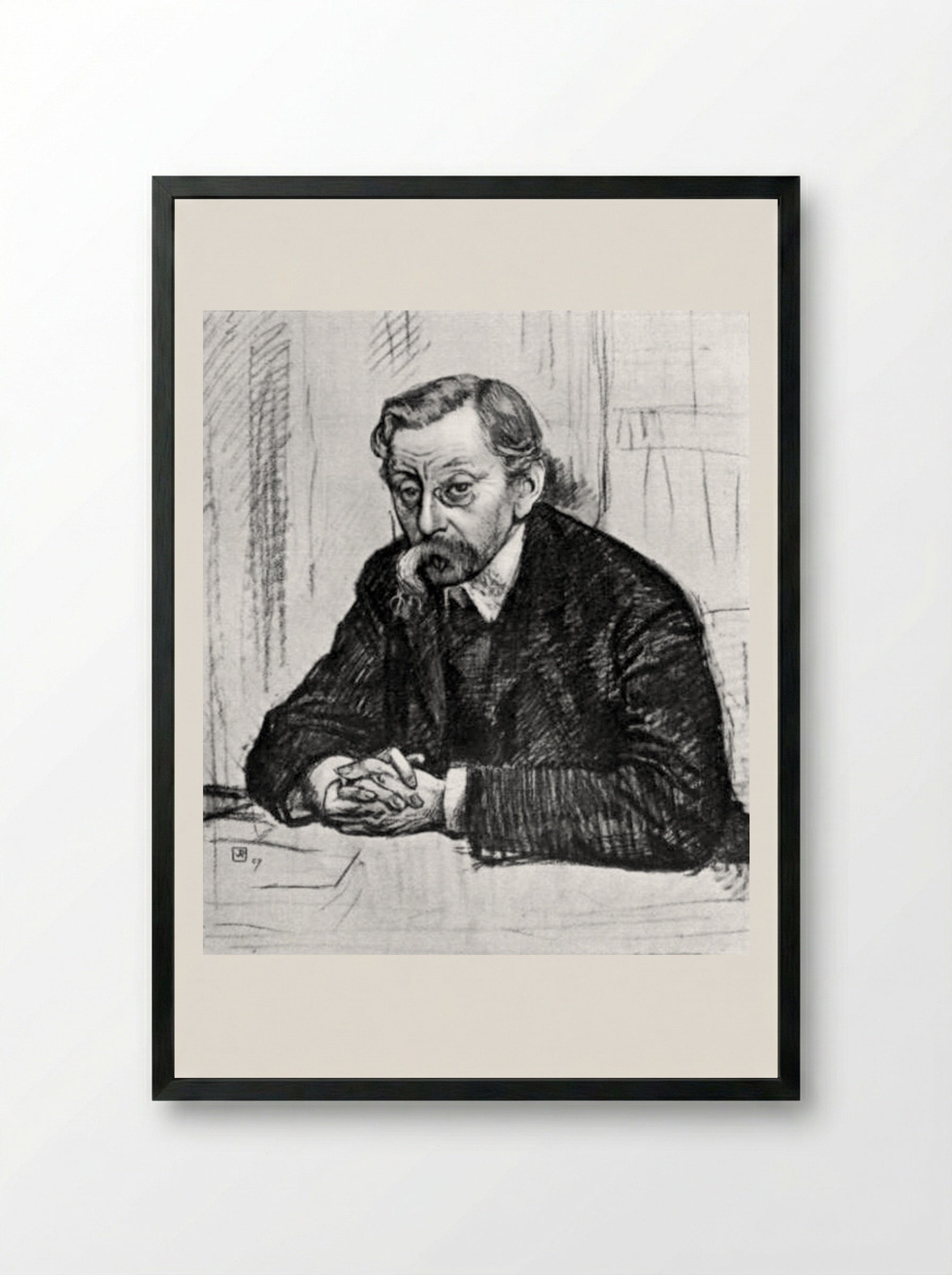 Portrait of Émile Verhaeren - Théo van Rysselberghe - Framed Print Black