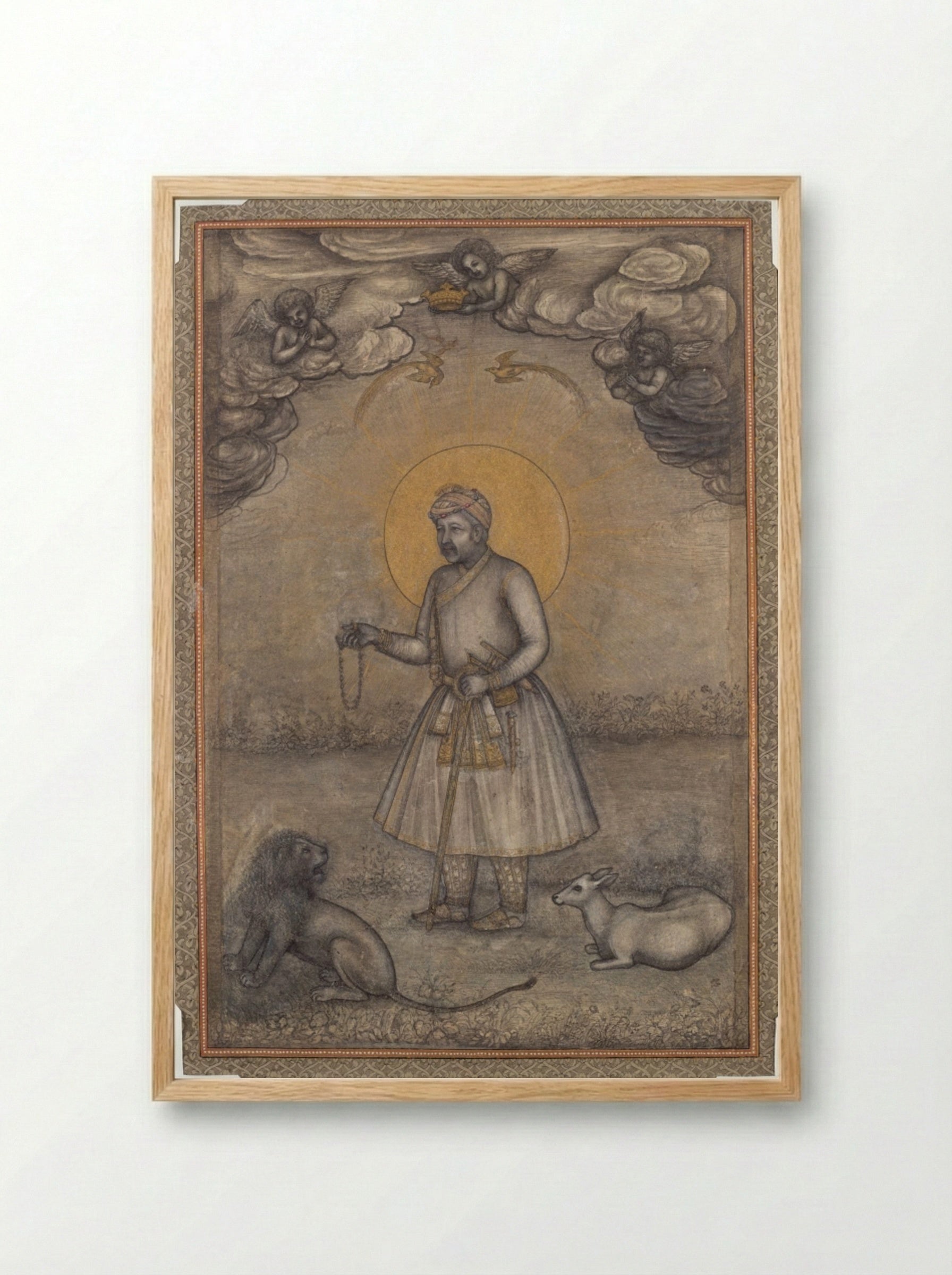Portrait of the Aged Akbar - Govardhan - Framed Print Wood