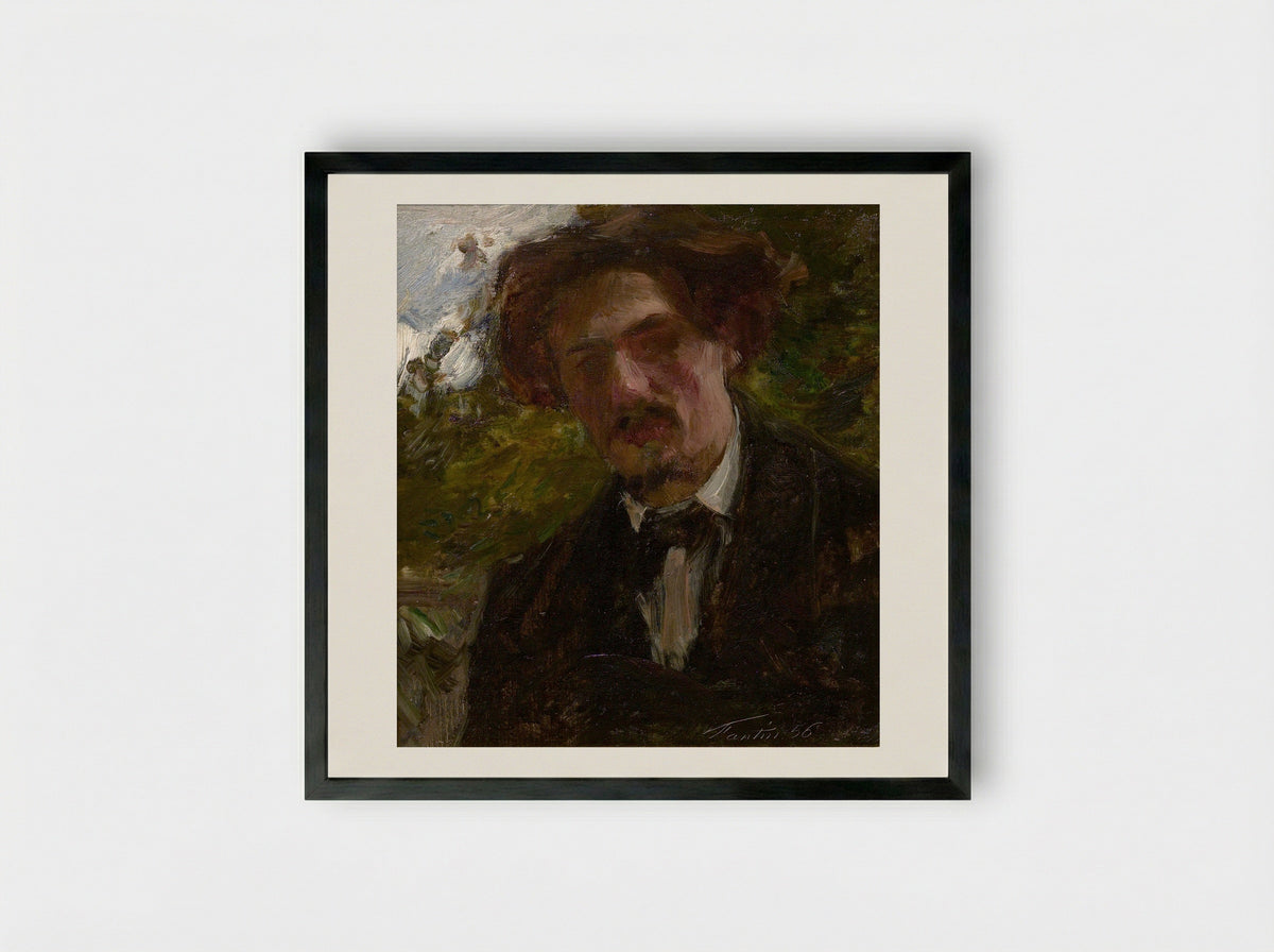 Portrait of the Artist (Alphonse Legros) - Henri Fantin-Latour - Framed Print Black
