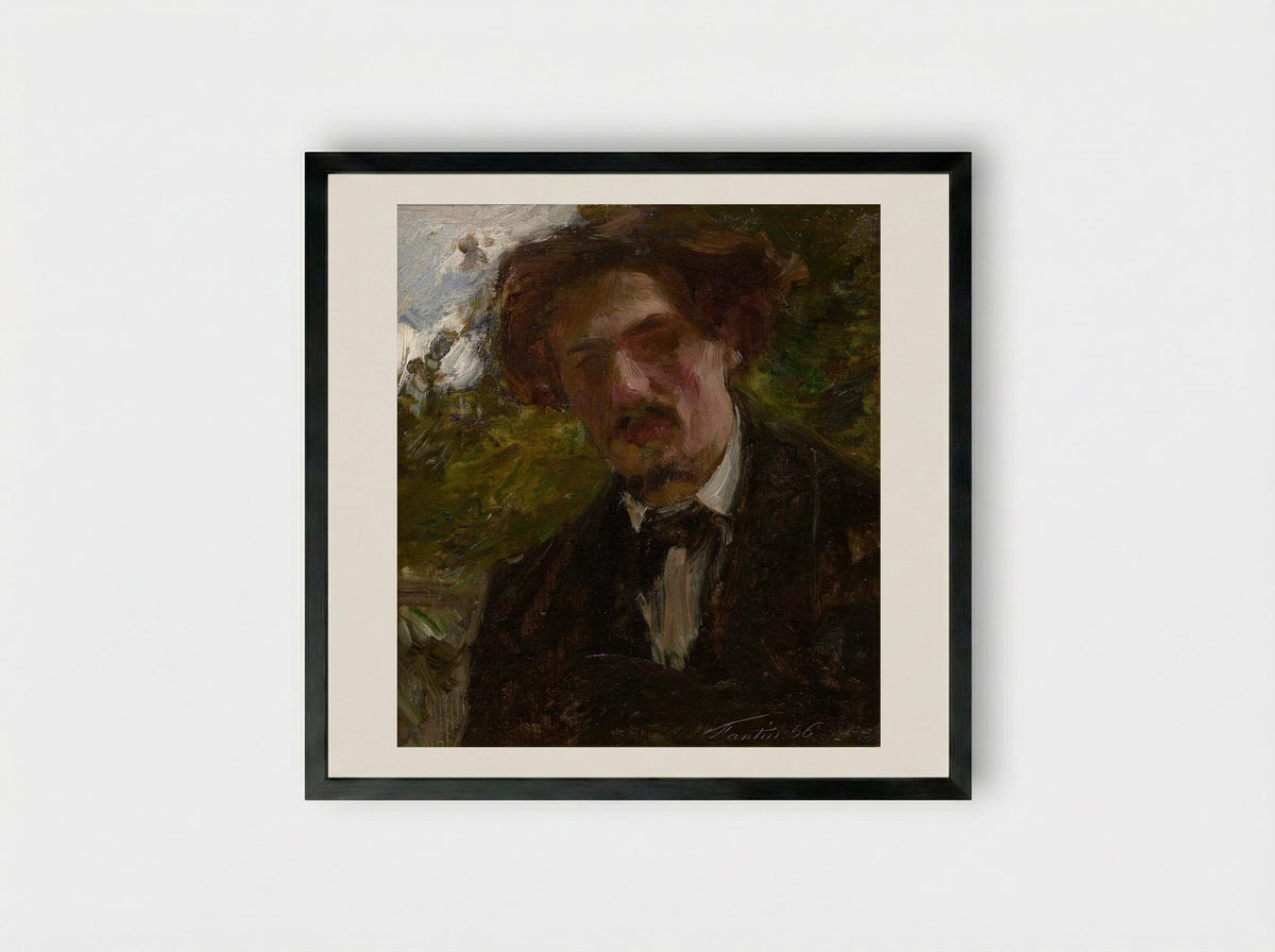 Portrait of the Artist (Alphonse Legros) - Henri Fantin-Latour - Framed Print Black