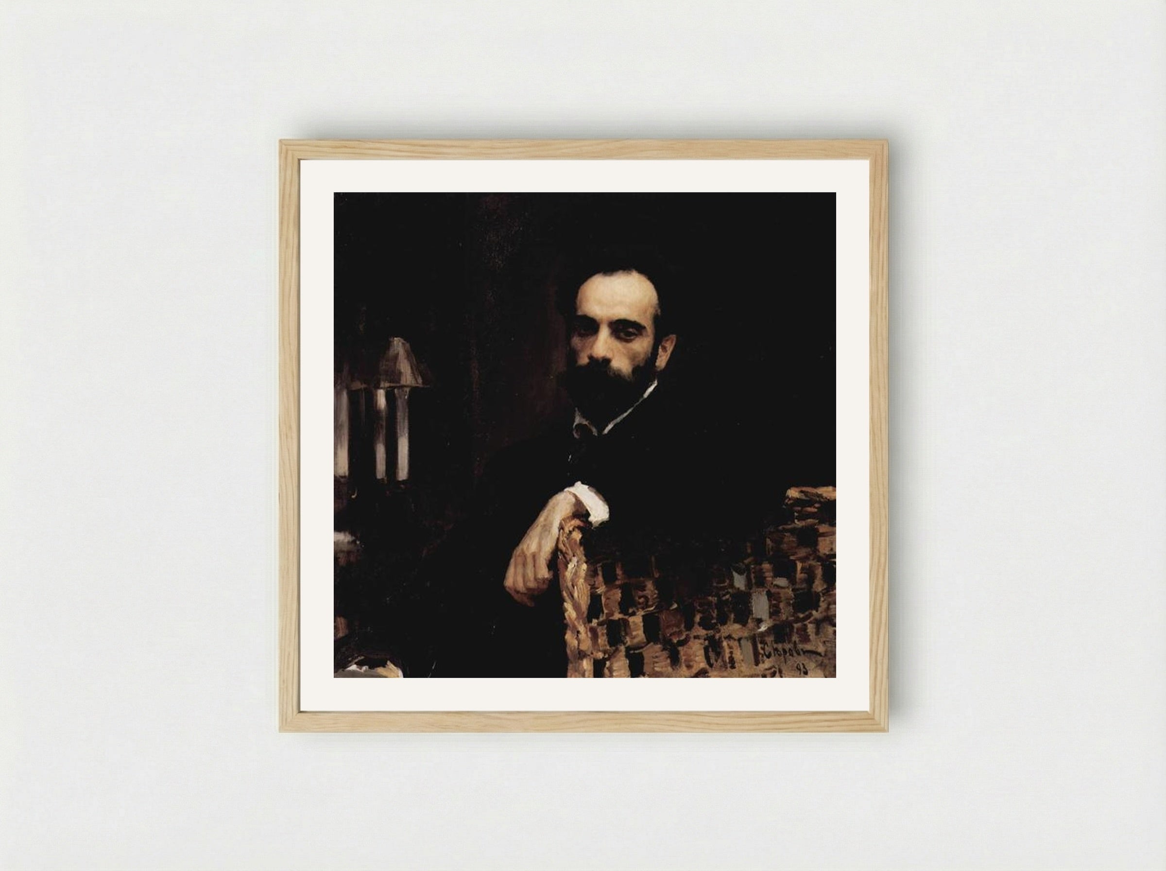 Portrait of the Artist Isaak Ilyich Levitan - Valentin Serov - Framed Print Wood