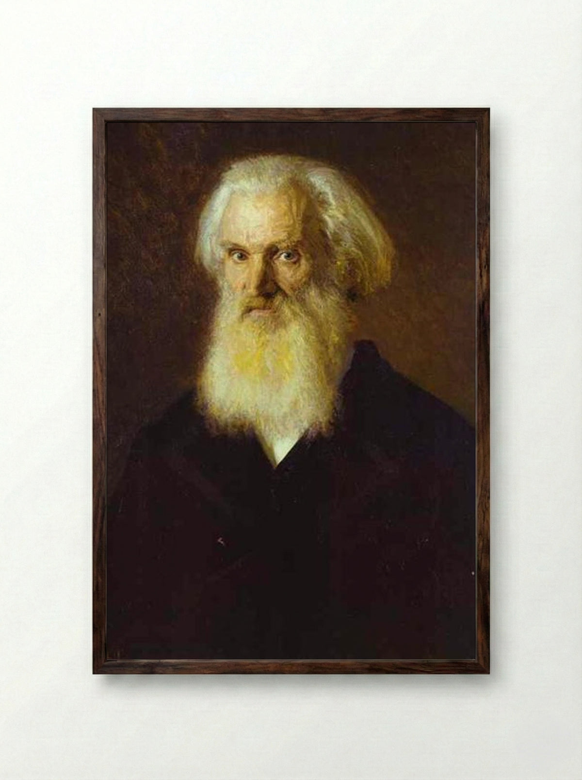 Portrait of the Artist Mikhail Dyakonov - Ivan Kramskoy - Framed Print Dark Wood
