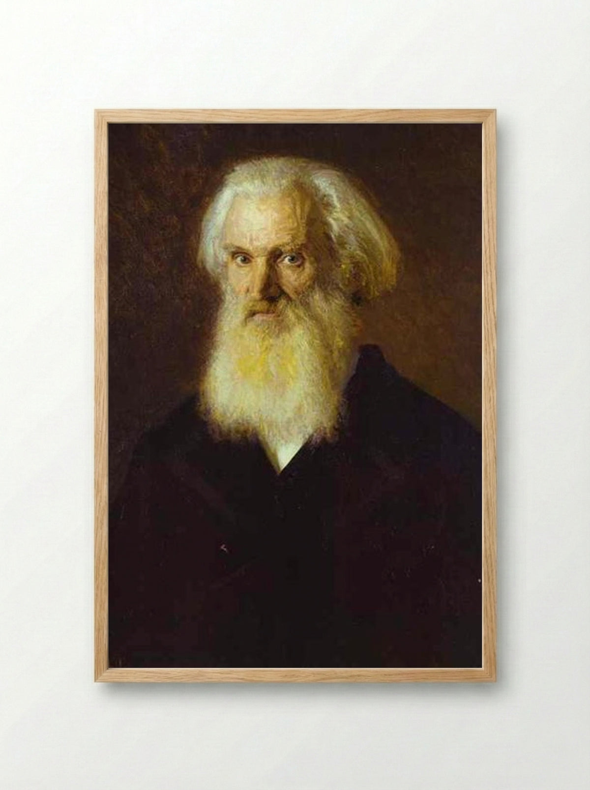 Portrait of the Artist Mikhail Dyakonov - Ivan Kramskoy - Framed Print Wood