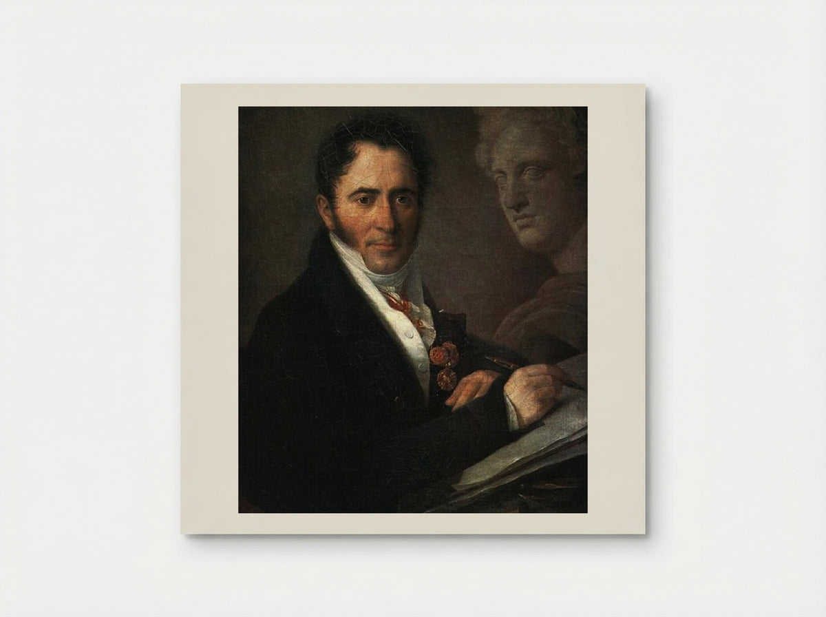 Portrait of the Artist N.I. Utkin with a Pencil - Vasily Tropinin - Poster