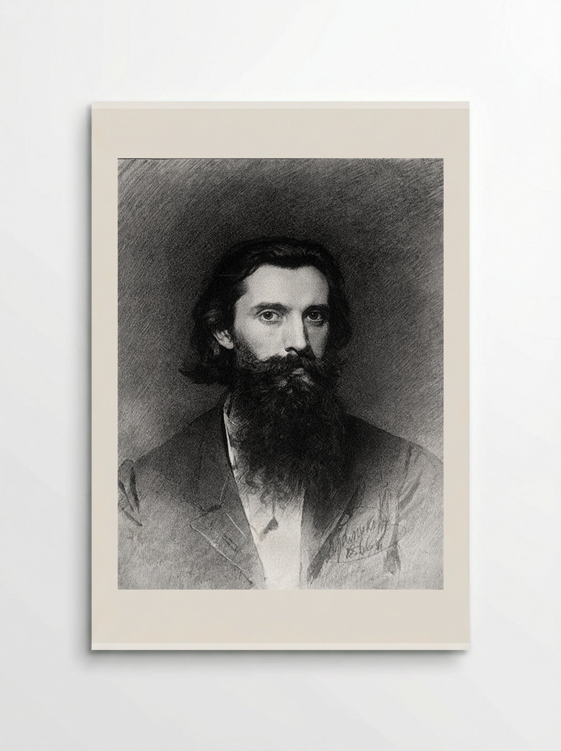 Portrait of the Artist Nikolai Dmitrievich Dmitriev-Orenburg - Ivan Kramskoy - Poster