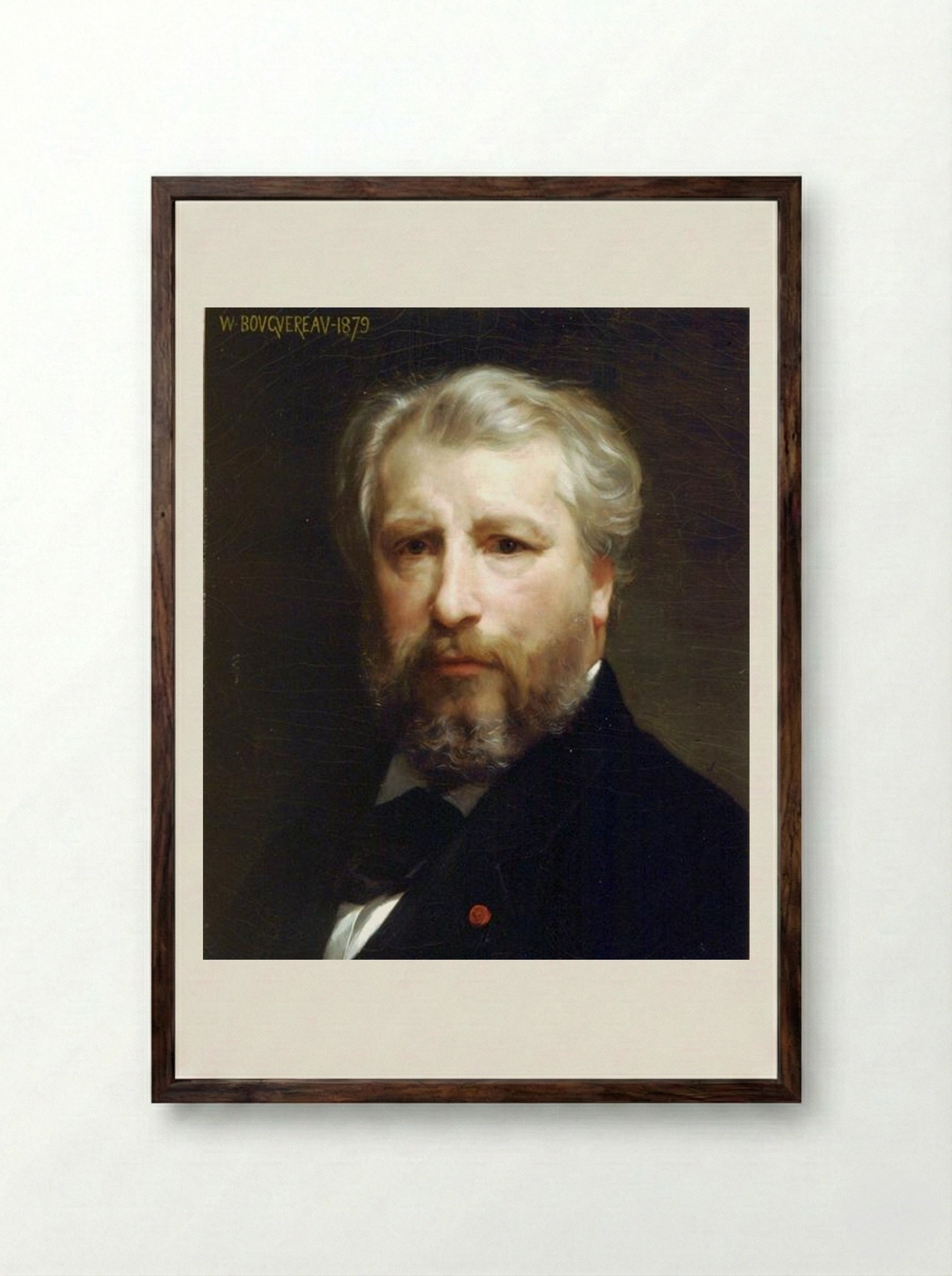Portrait of the Artist (William-Adolphe Bouguereau) - William-Adolphe Bouguereau - Framed Print Dark Wood