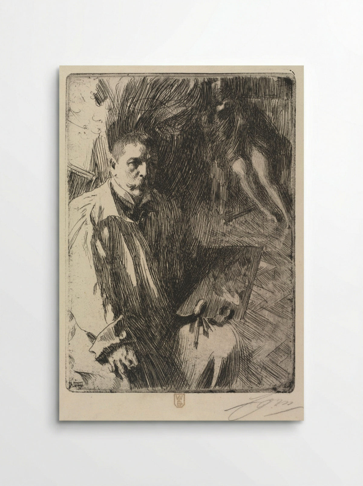 Portrait of the Artist and His Model - Anders Zorn - Poster