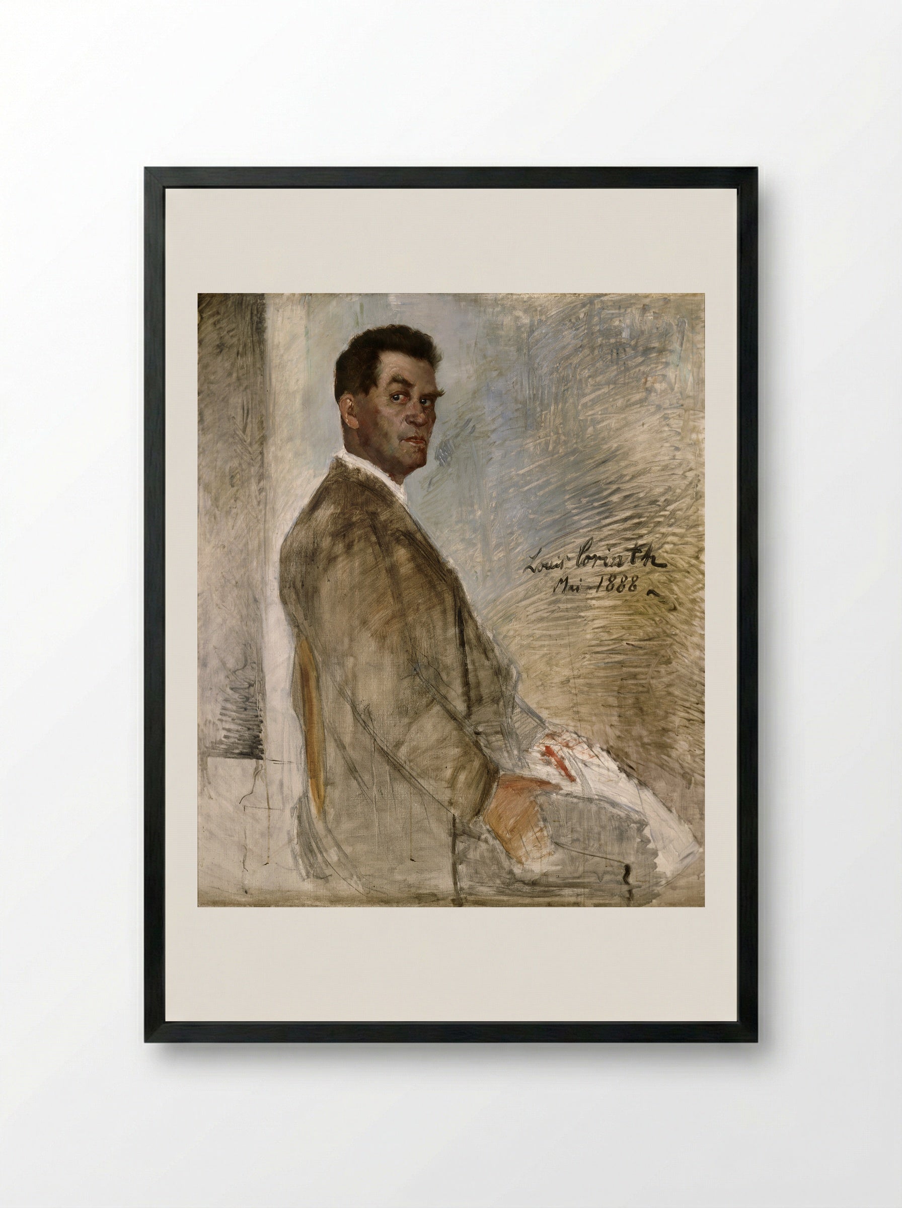 Portrait of the Artist's Father - Lovis Corinth - Framed Print Black