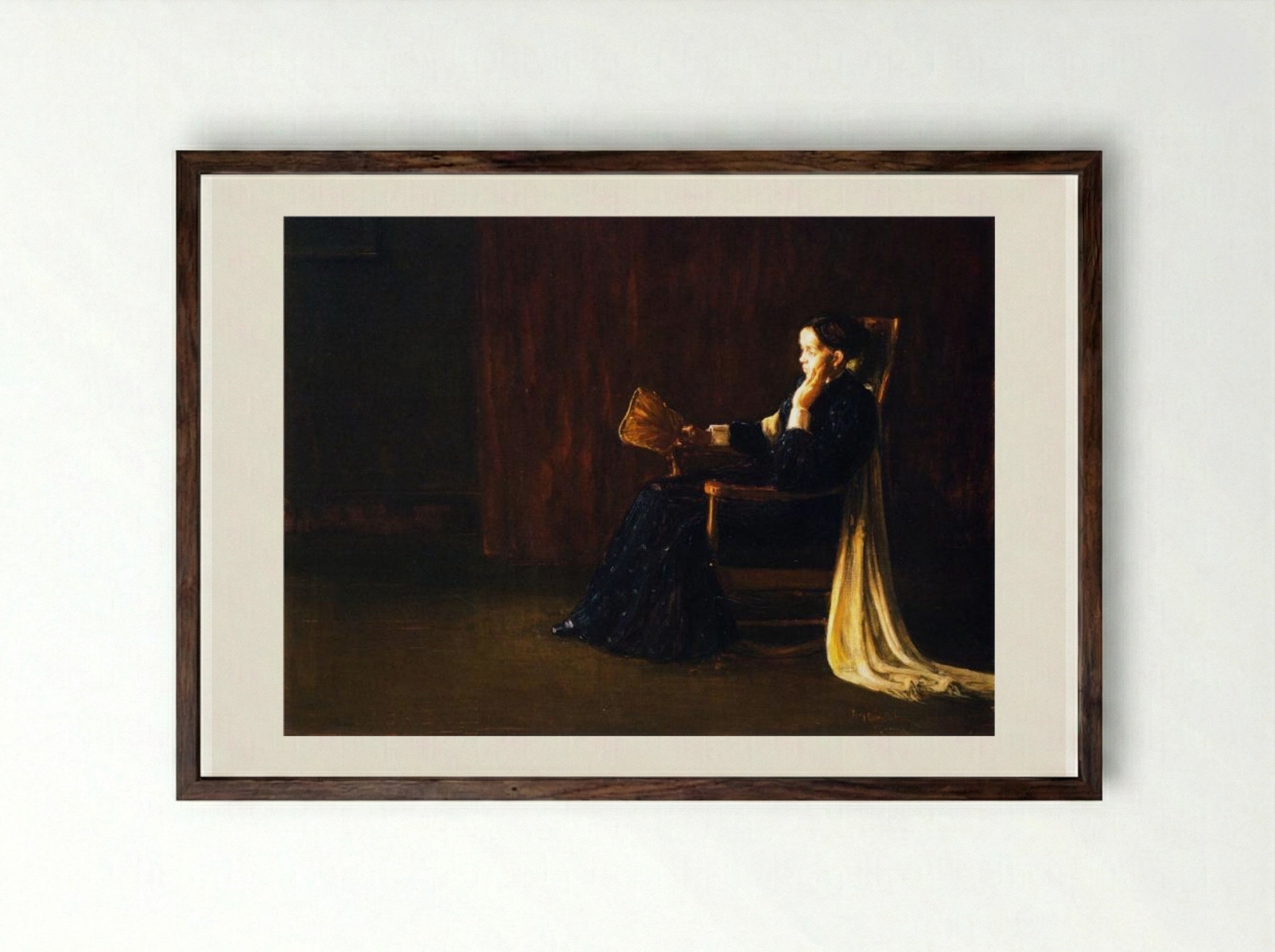 Portrait of the Artist's Mother - Henry Ossawa Tanner - Framed Print Dark Wood