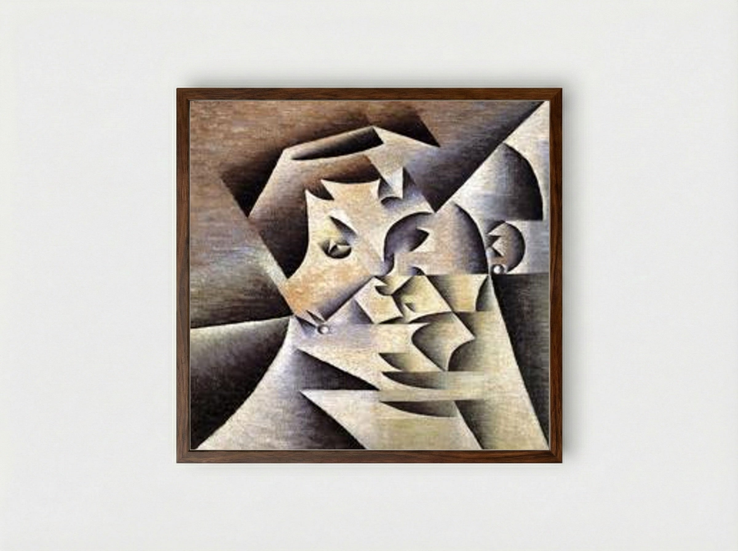 Portrait of the Artist's Mother - Juan Gris - Framed Print Dark Wood