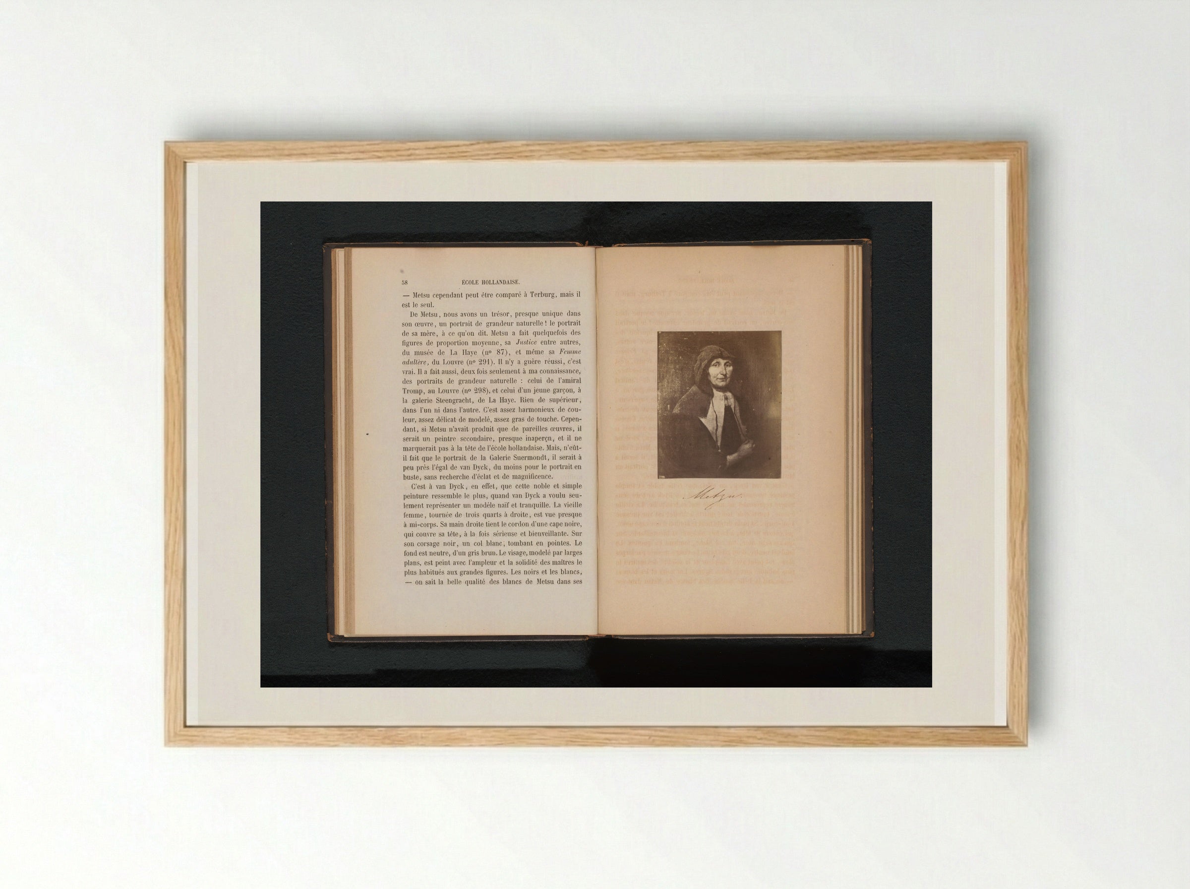 Portrait of the Artist's Mother - Gabriël Metsu - Framed Print Wood
