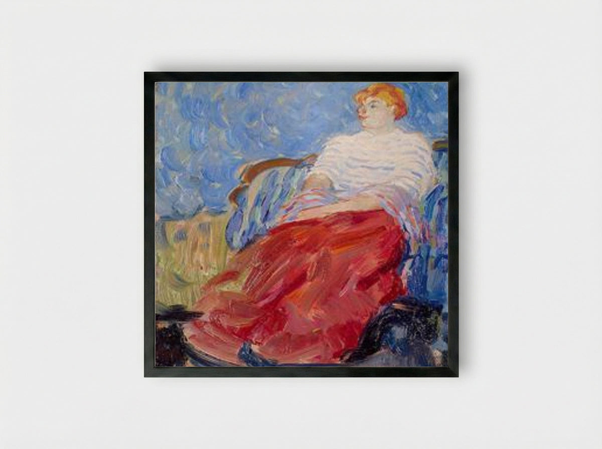 Portrait of the Artist's Sister, Suzanne Dufy - Raoul Dufy - Framed Print Black