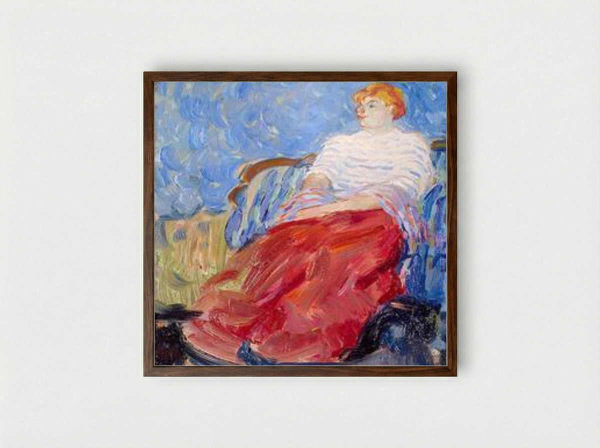 Portrait of the Artist's Sister, Suzanne Dufy - Raoul Dufy - Framed Print Dark Wood