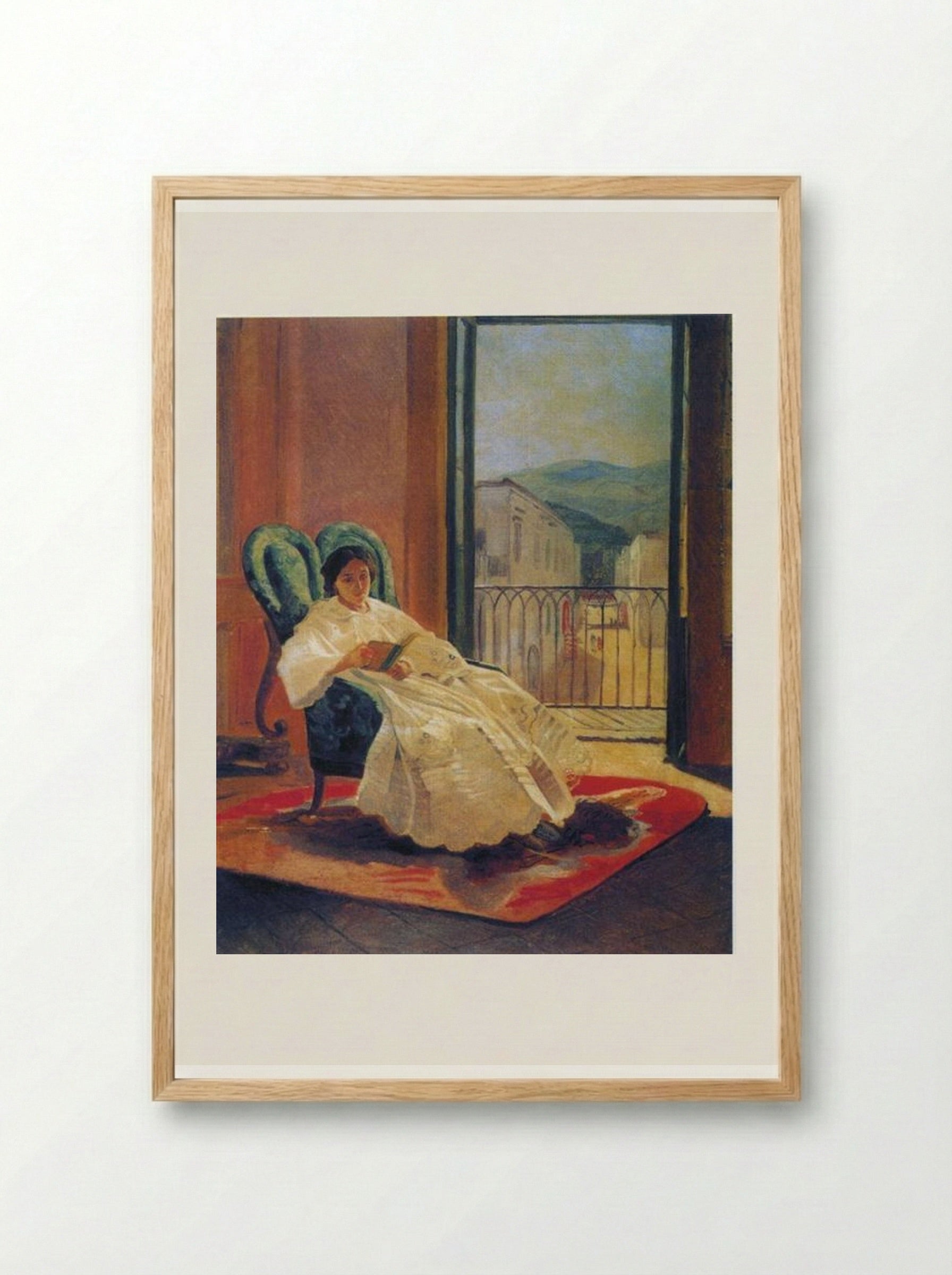 Portrait of the Artist's Wife Anna Ge - Nikolai Ge - Framed Print Wood