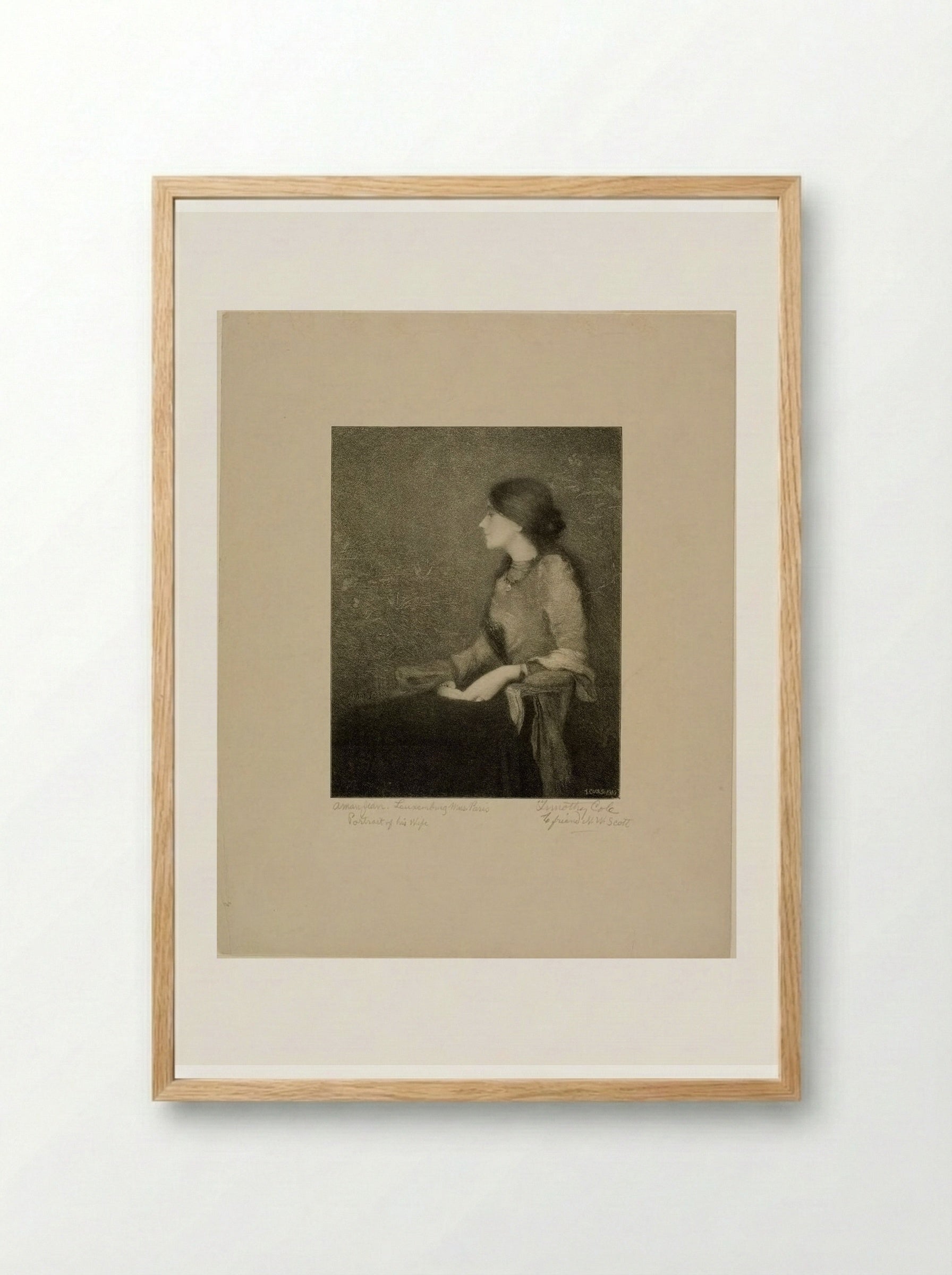 Portrait of the Artist's Wife - Timothy Cole - Framed Print Wood
