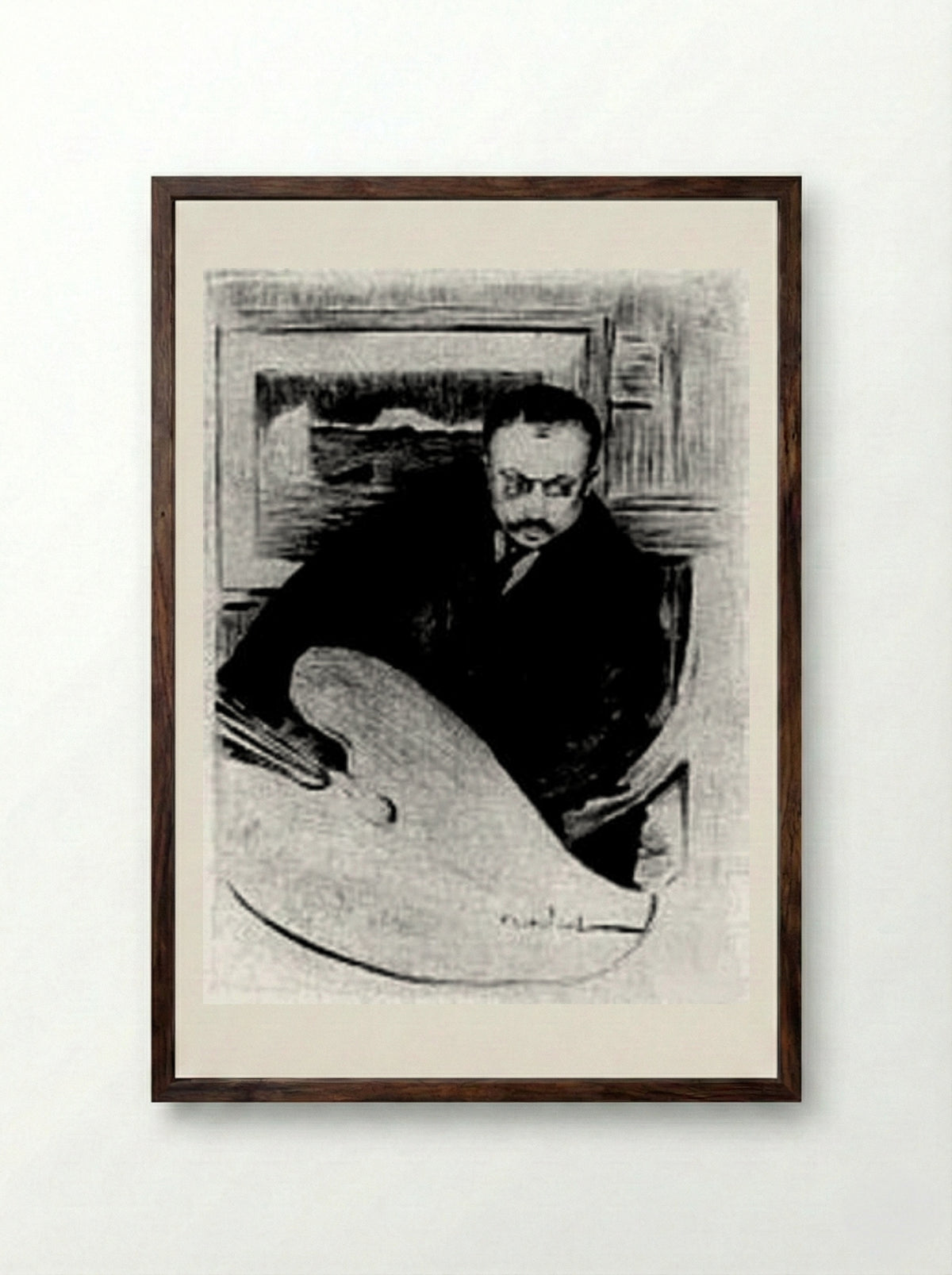 Portrait of the Artist - Maxime Maufra - Framed Print Dark Wood