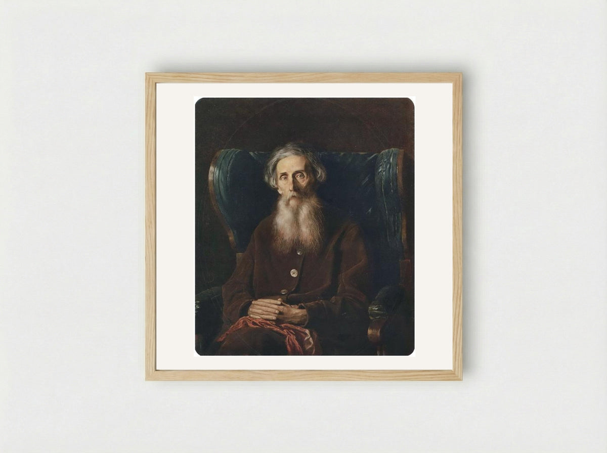 Portrait of the Author Vladimir Dahl - Vasily Perov - Framed Print Wood