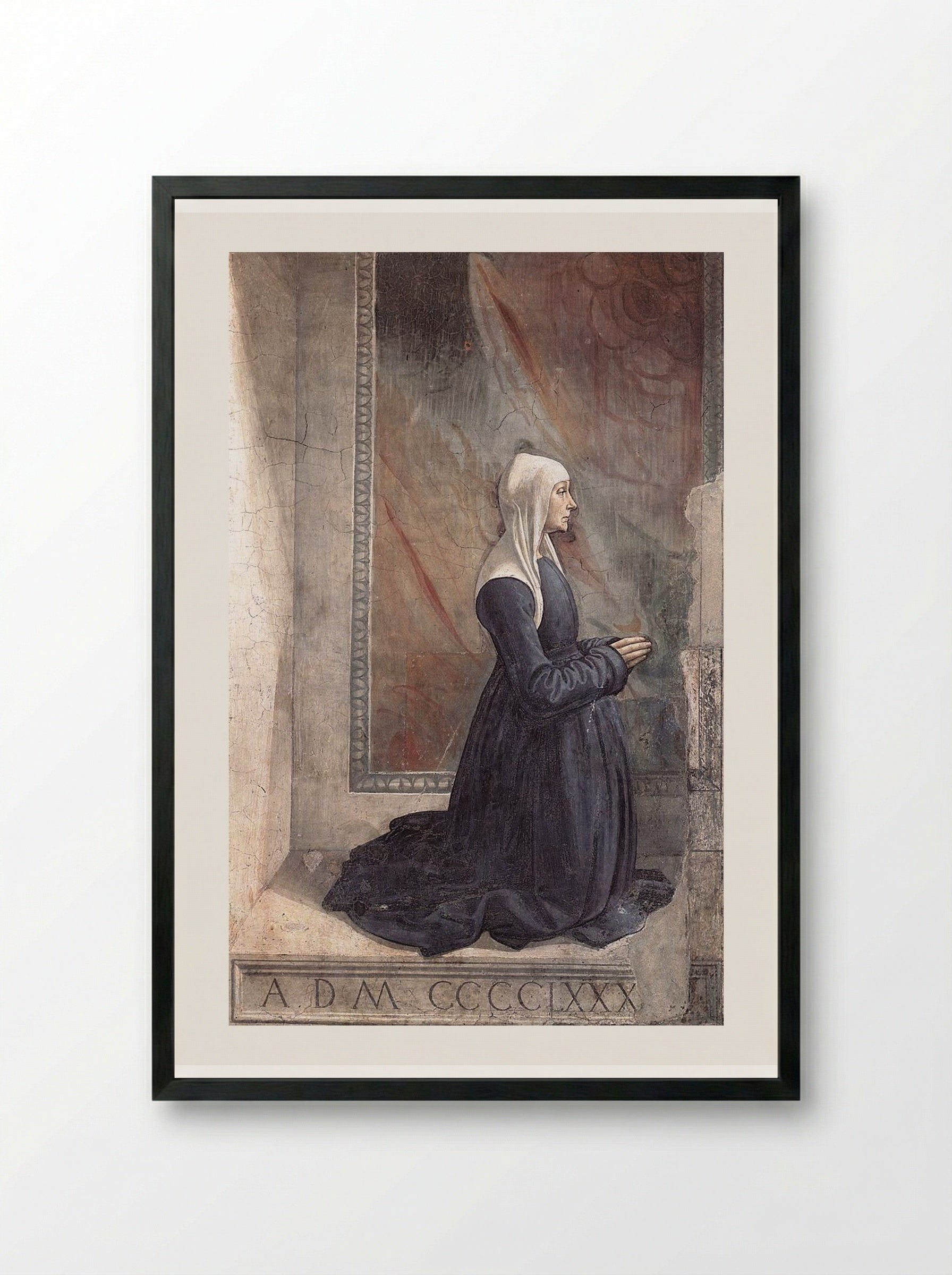 Portrait of the Donor Nera Corsi Sassetti - Domenico Ghirlandaio - Framed Print Black