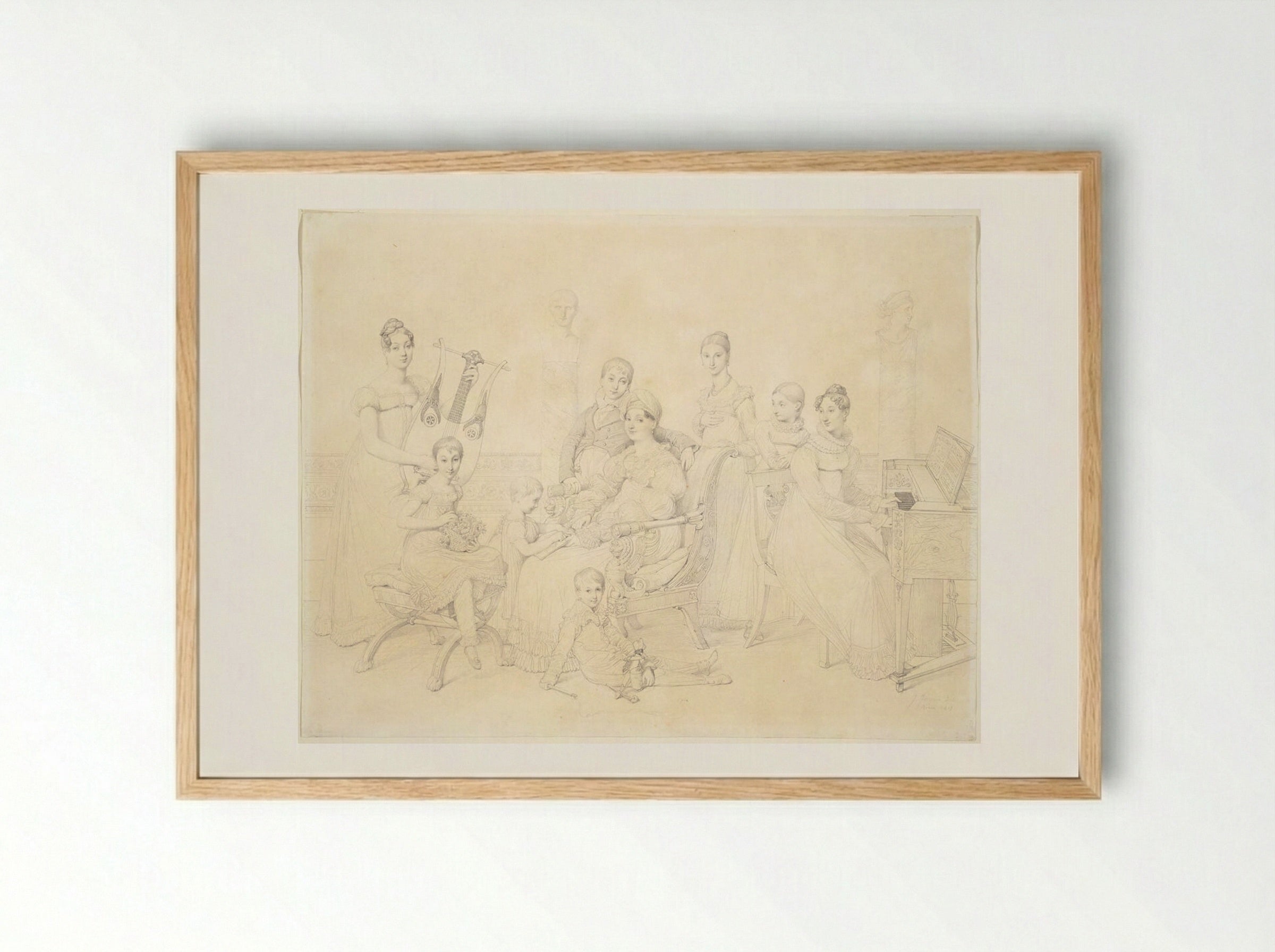 Portrait of the Family of Lucien Bonaparte - Jean-Auguste-Dominique Ingres - Framed Print Wood