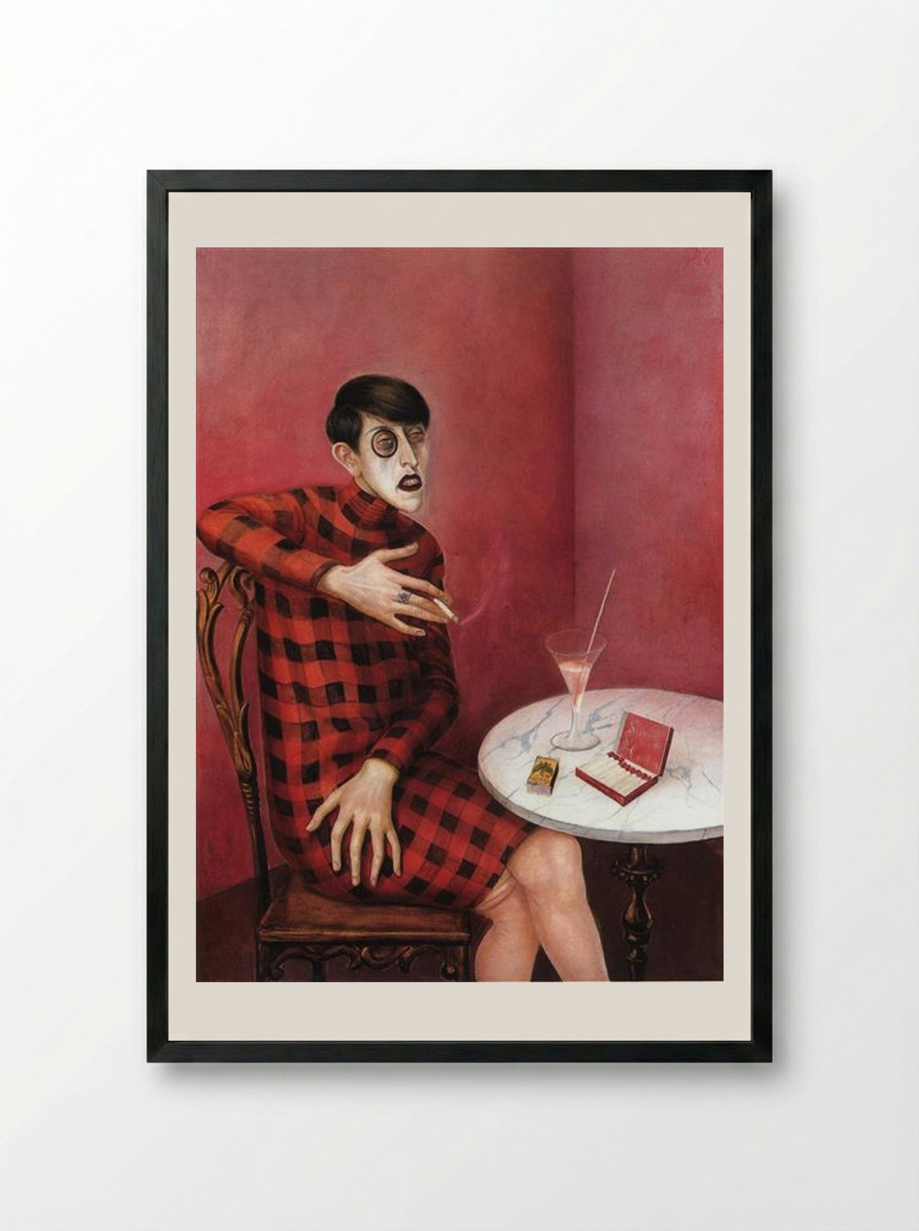 Portrait of the Journalist Sylvia Von Harden - Otto Dix - Framed Print Black