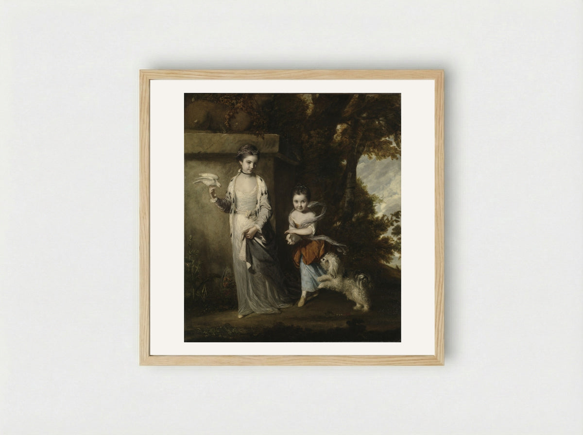 Portrait of the Ladies Amabel and Mary Jemima Yorke - Joshua Reynolds - Framed Print Wood