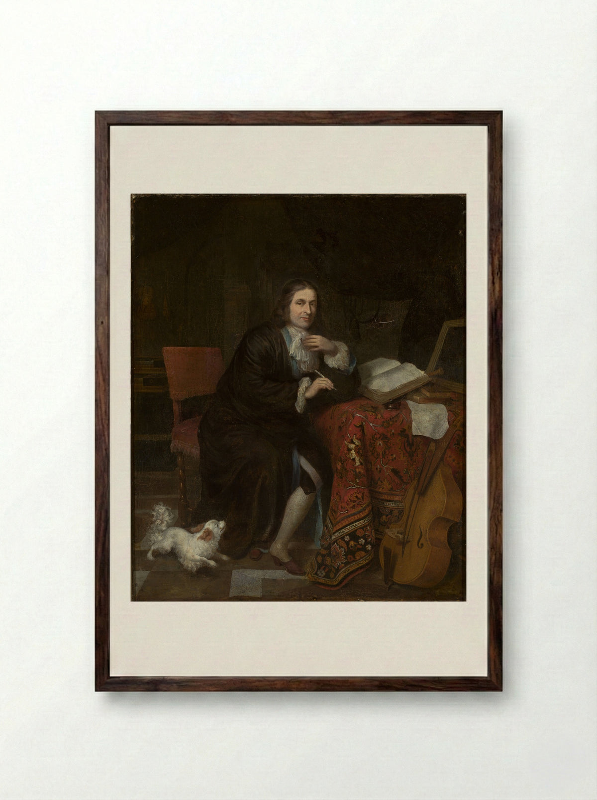 Portrait of the Minister Josias van der Kapelle - Thomas van der Wilt - Framed Print Dark Wood