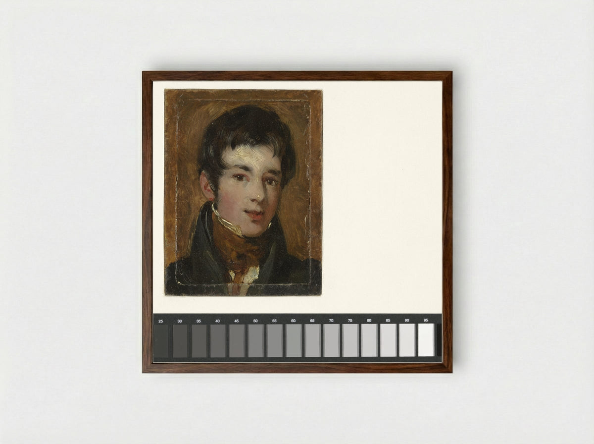 Portrait of the Painter James Holland - William Henry Hunt - Framed Print Dark Wood