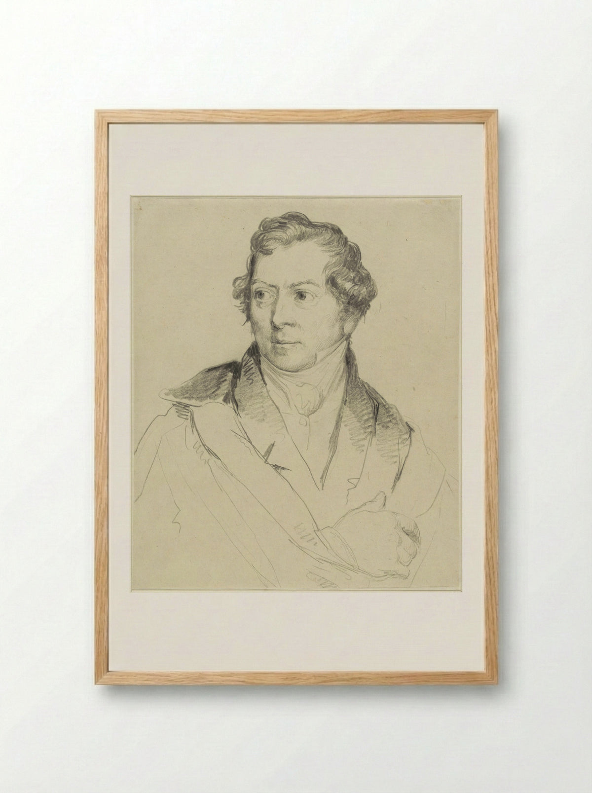 Portrait of the Painter and Etcher Hendrik Voogd - Christiaan Julius Lodewijk Portman - Framed Print Wood