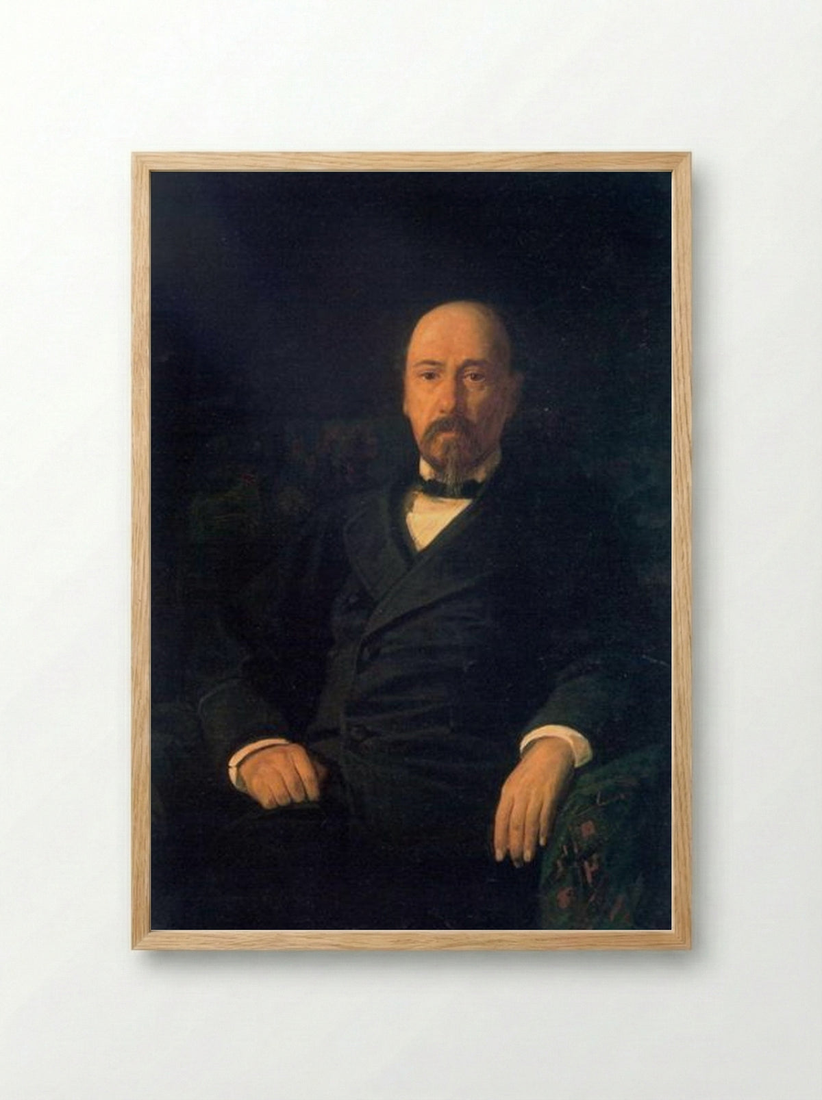 Portrait of the Poet Nikolay Nekrasov - Nikolai Ge - Framed Print Wood