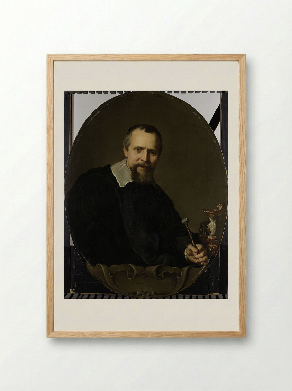 Portrait of the Silversmith Johannes Lutma - Jacob Adriaensz Backer - Framed Print Wood