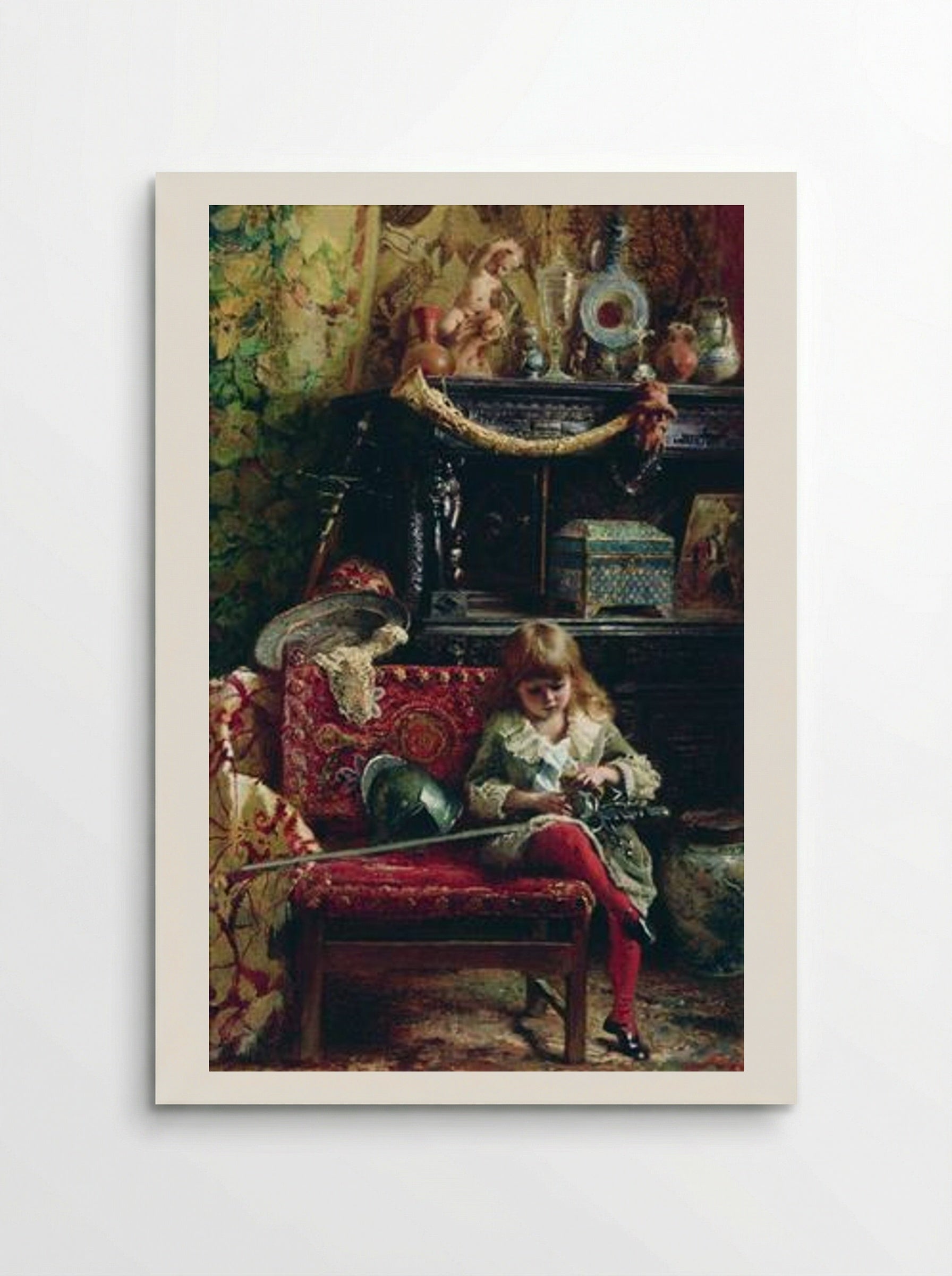 Portrait of the Son in Workshop (Small Antique Dealer) - Konstantin Makovsky - Poster