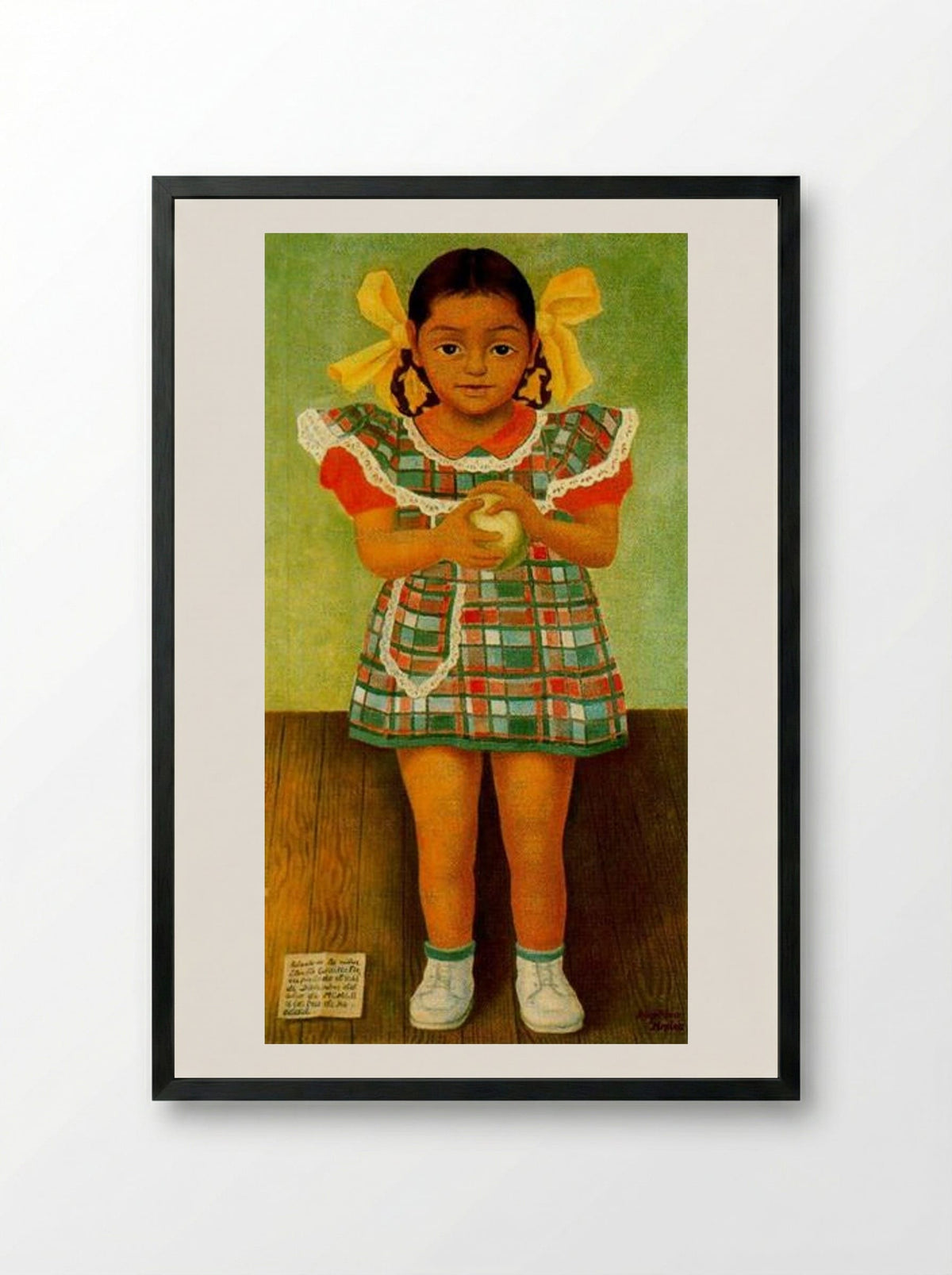 Portrait of the Young Girl Elenita Carrillo Flores - Diego Rivera - Framed Print Black