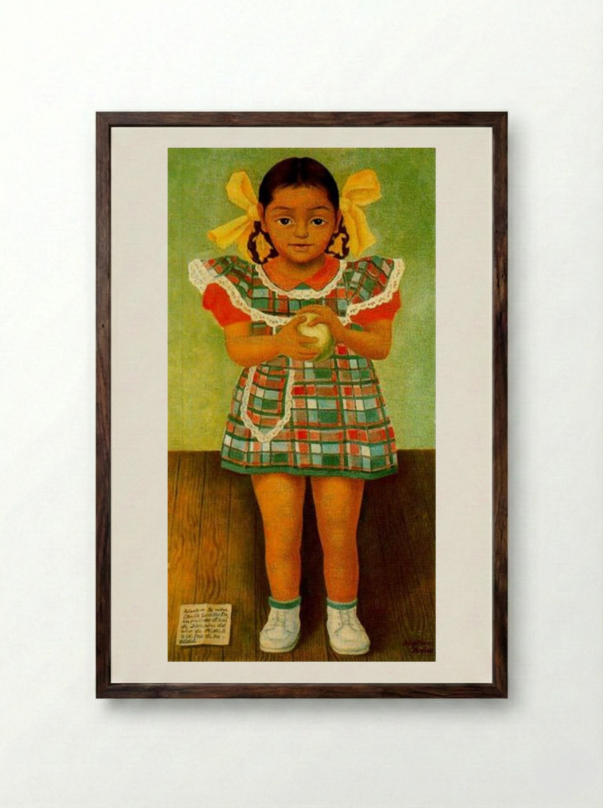 Portrait of the Young Girl Elenita Carrillo Flores - Diego Rivera - Framed Print Dark Wood