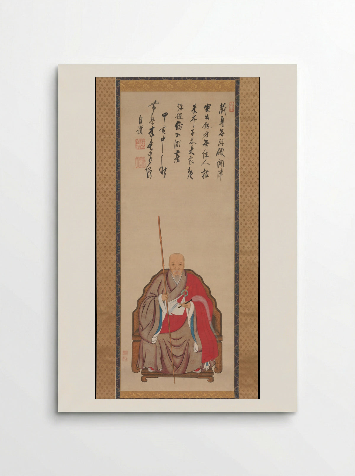 Portrait of the Ōbaku Zen Monk Mu’an Xingtao - Kita Genki - Poster