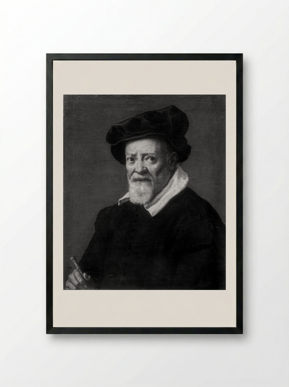Portrait of the building master Vincenzo Scamozzi - Domenichino - Framed Print Black