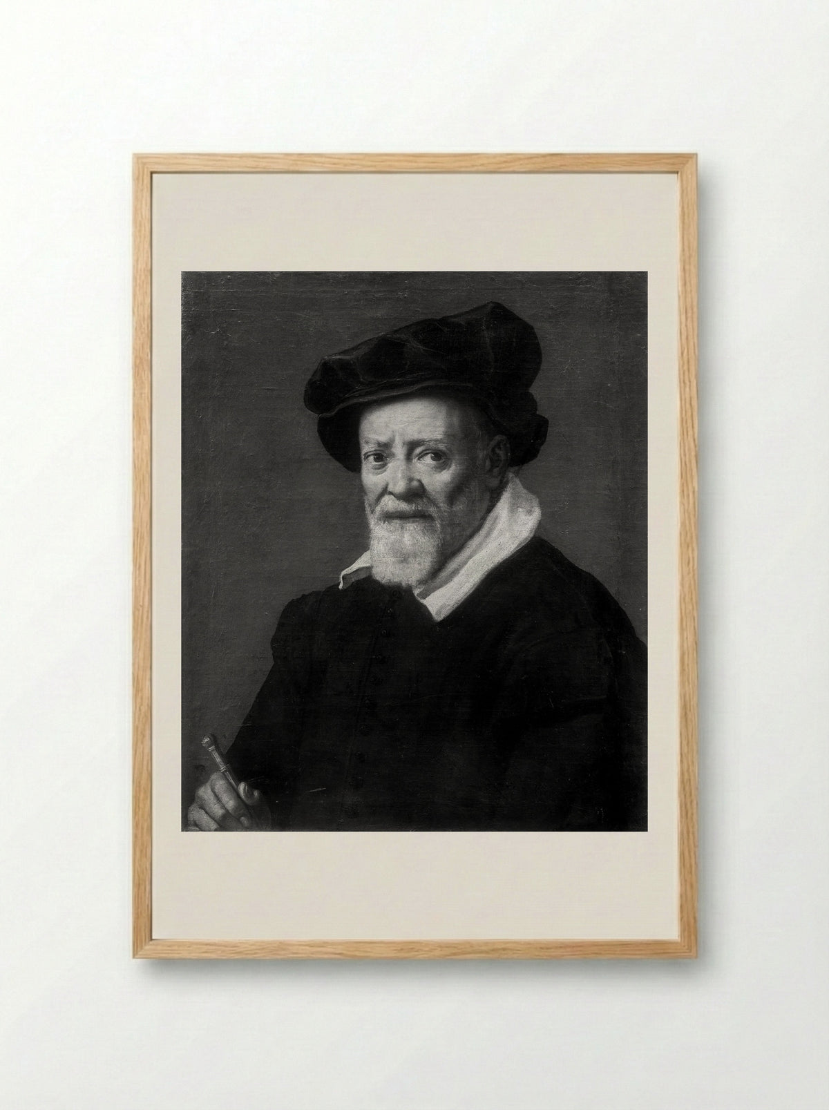 Portrait of the building master Vincenzo Scamozzi - Domenichino - Framed Print Wood