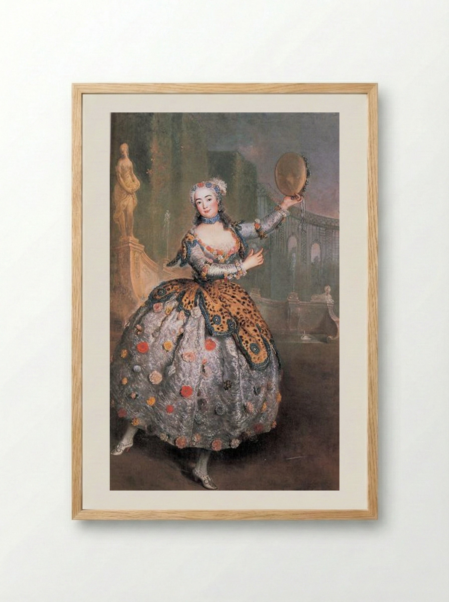 Portrait of the dancer Barbara Campanini, known as La Barbarina - Antoine Pesne - Framed Print Wood