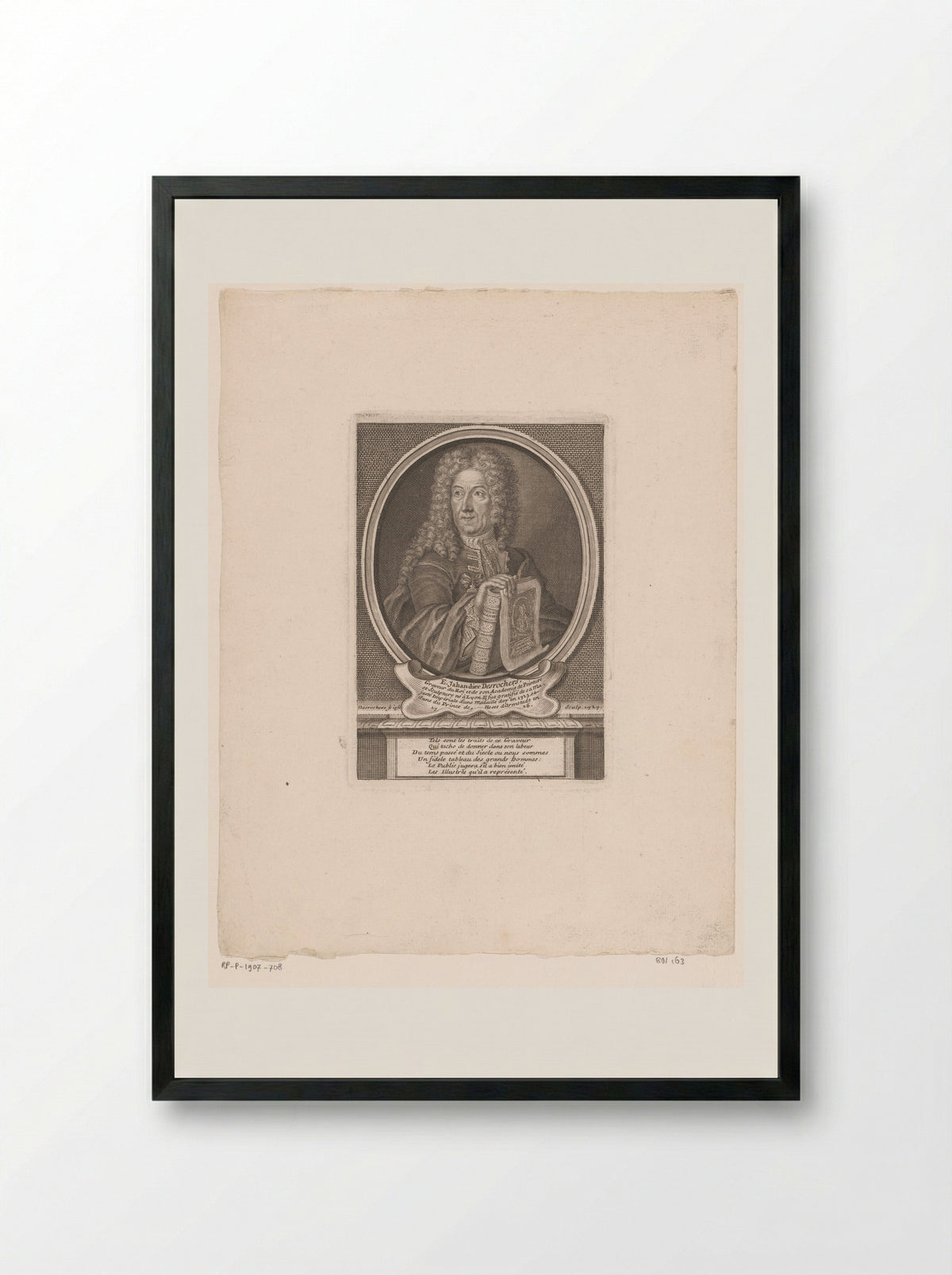 Portrait of Étienne Jehandier Desrochers - Étienne Jehandier Desrochers - Framed Print Black