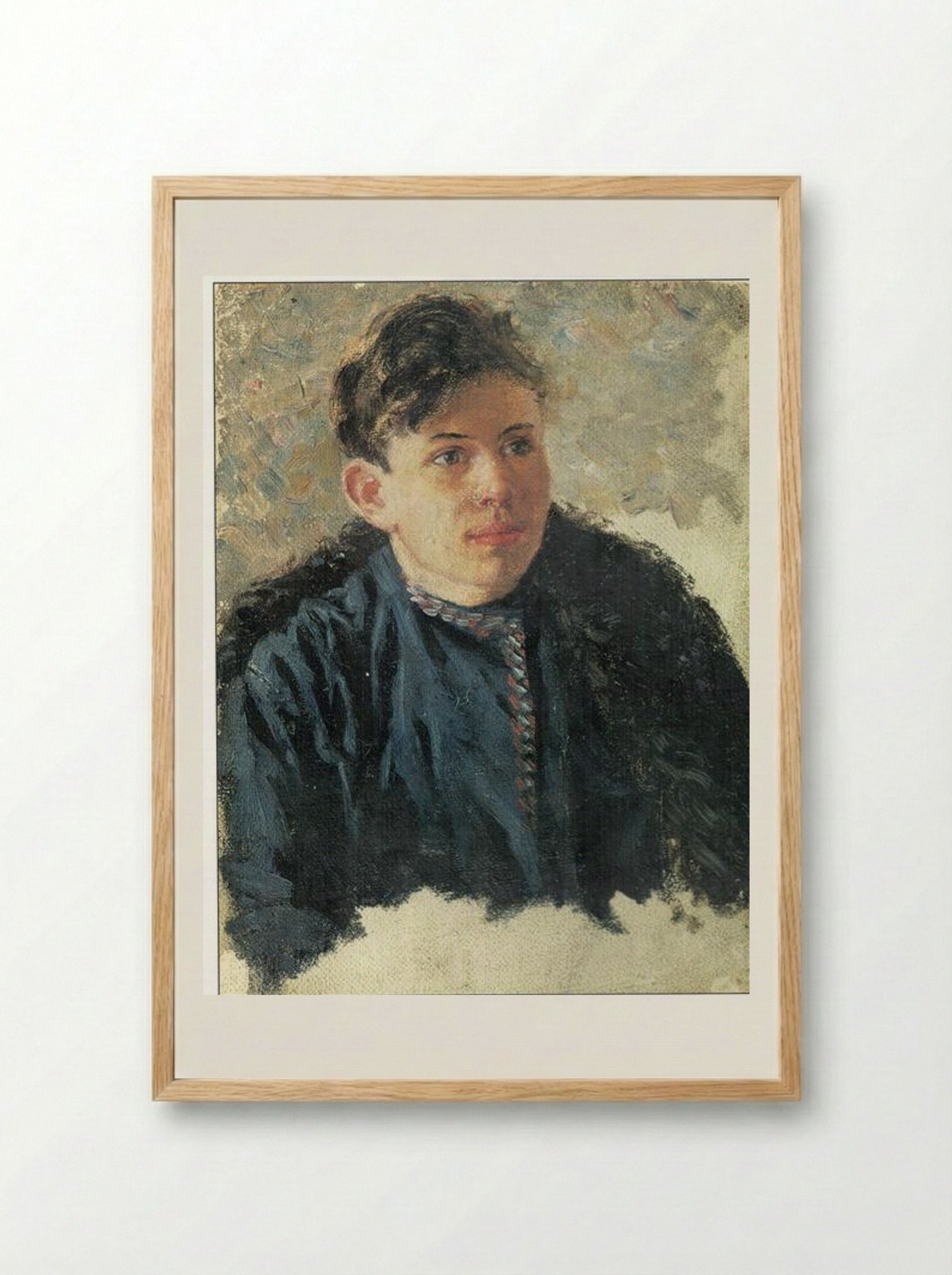 Portrait of young Leonid Chernyshev - Vasily Surikov - Framed Print Wood