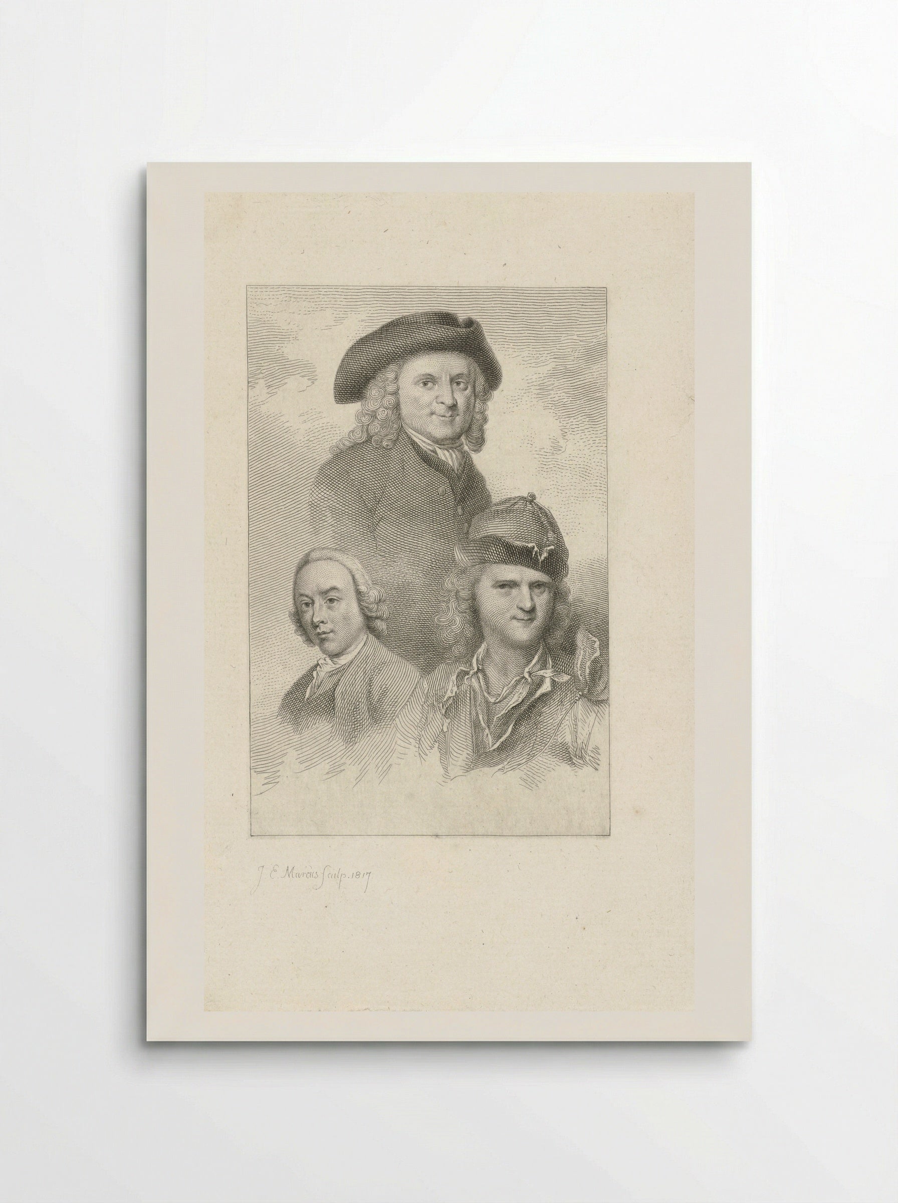 Portraits of Cornelis Pronk, Abraham de Haen, and Jan de Beijer - Jacob Ernst Marcus - Poster