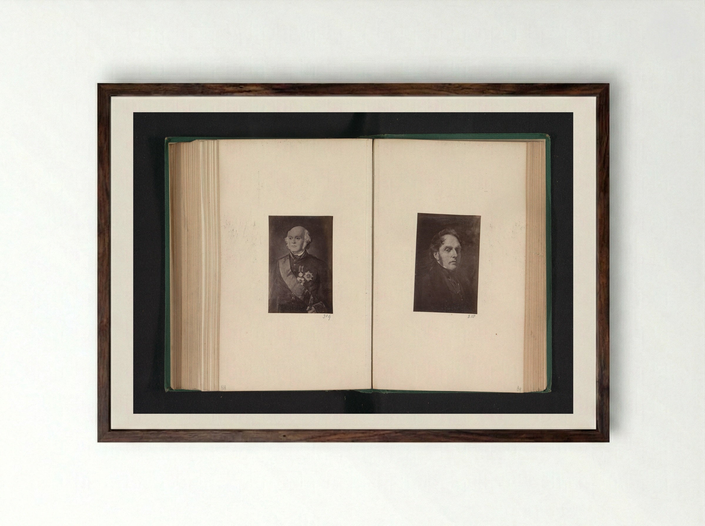 Portraits of James Bruce and an Unidentified Gentleman - Thomas Annan - Framed Print Dark Wood