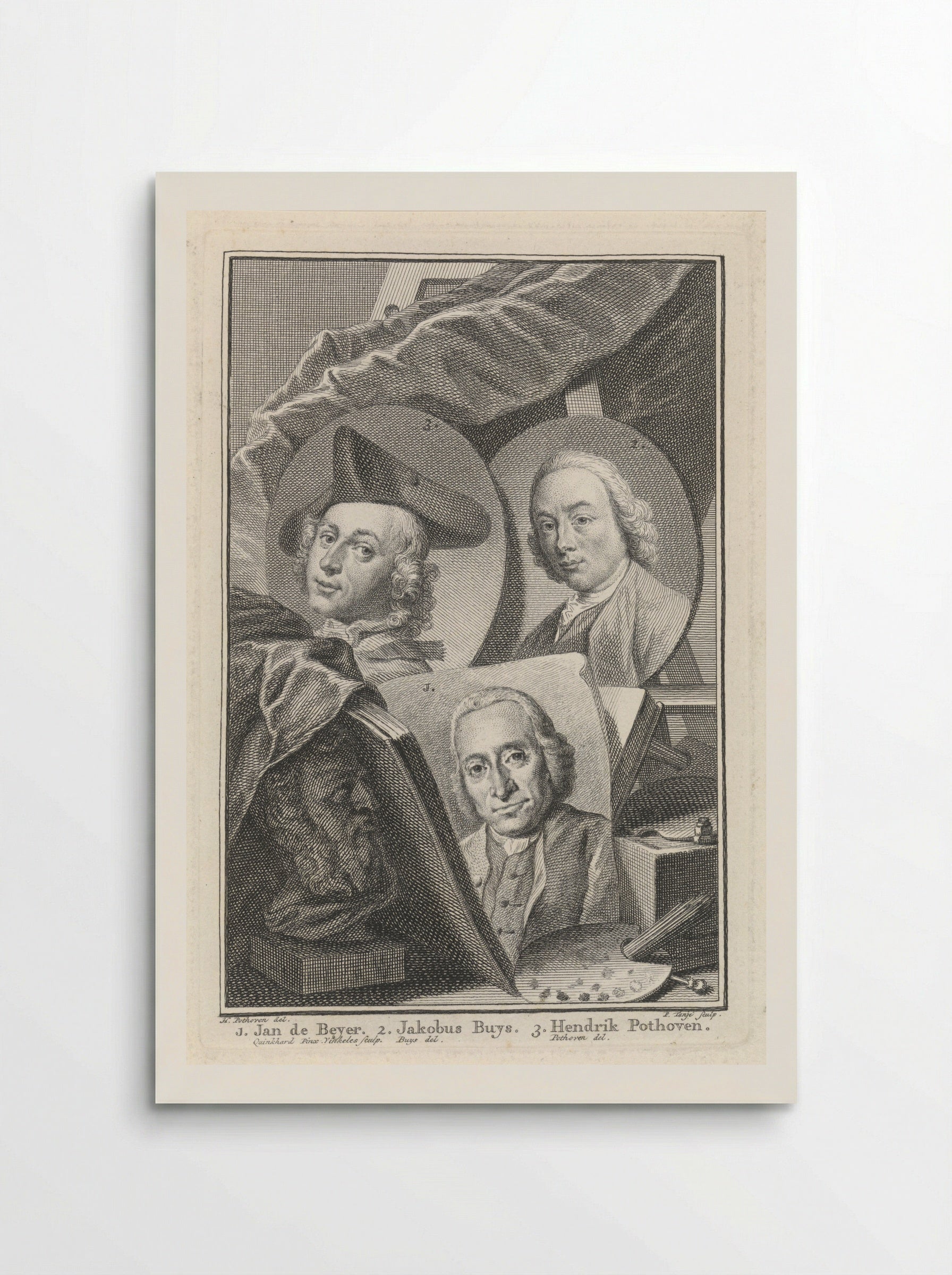 Portraits of Jan de Beyer, Jacobus Buys, and Hendrik Pothoven - Jacobus Buys - Poster