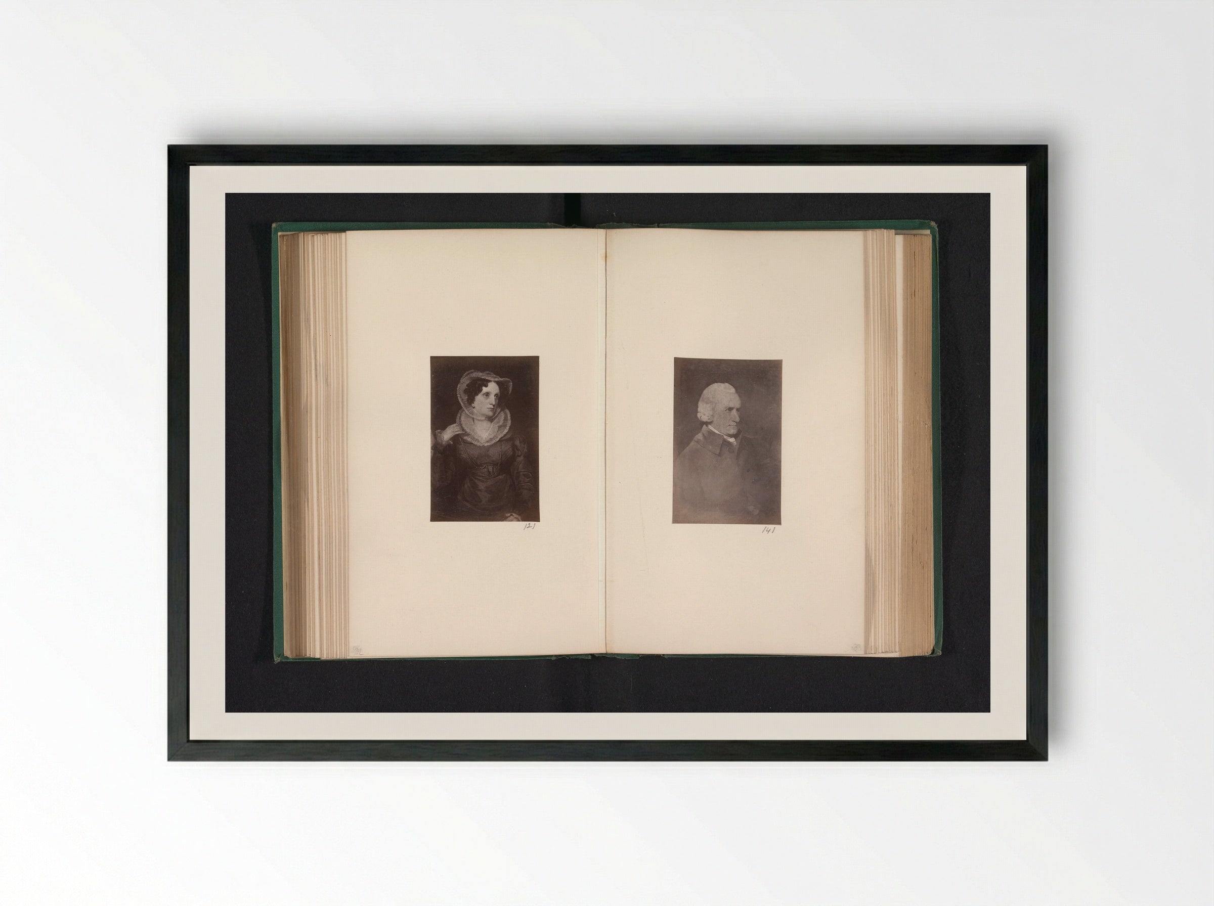 Portraits of Mungo Campbell and Woman in Bonnet - Thomas Annan - Framed Print Black