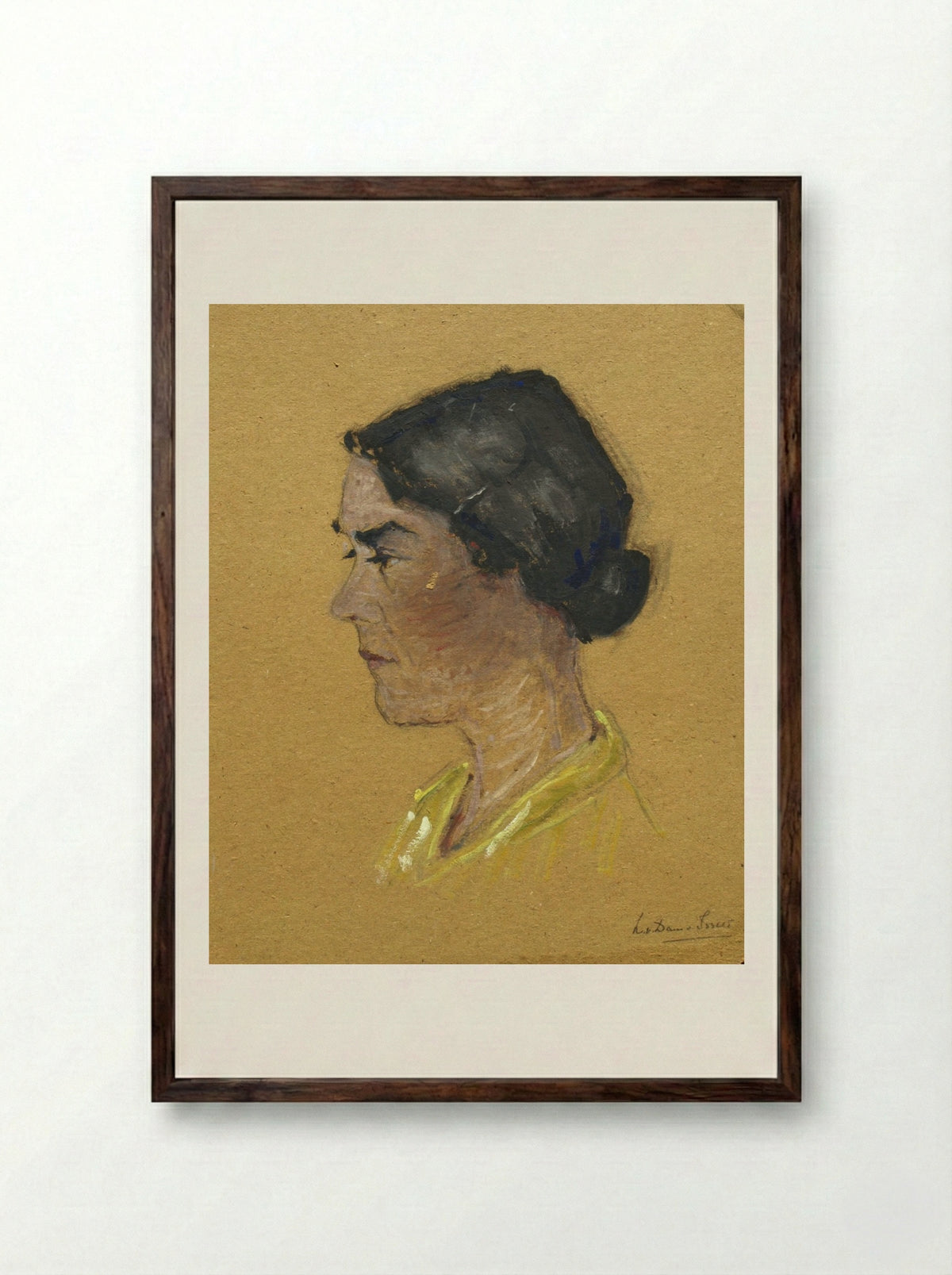 Portret (Lucie van Dam van Isselt) - Lucie van Dam van Isselt - Framed Print Dark Wood