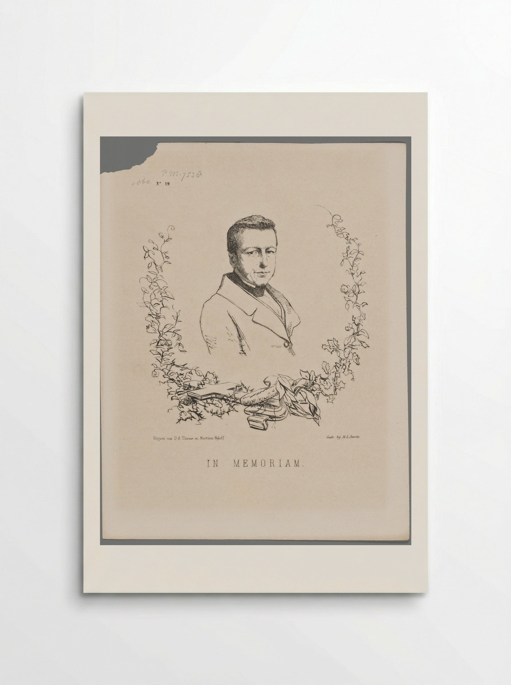 Portret in memoriam van Isaac da Costa - Johan Michaël Schmidt Crans - Poster